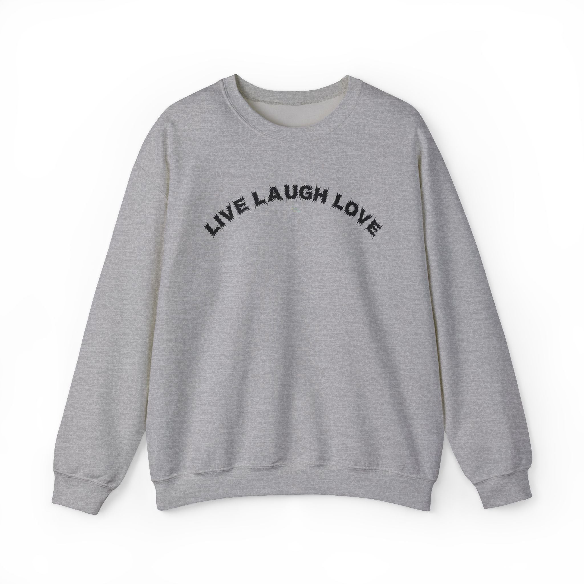 Bildsa Live Laugh Love Black Text Crewneck