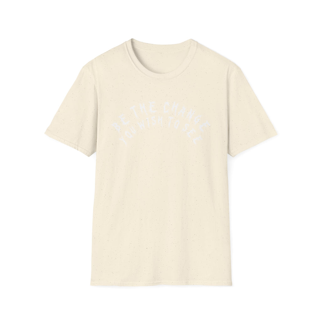 Hvita Be The Change White Text Tee