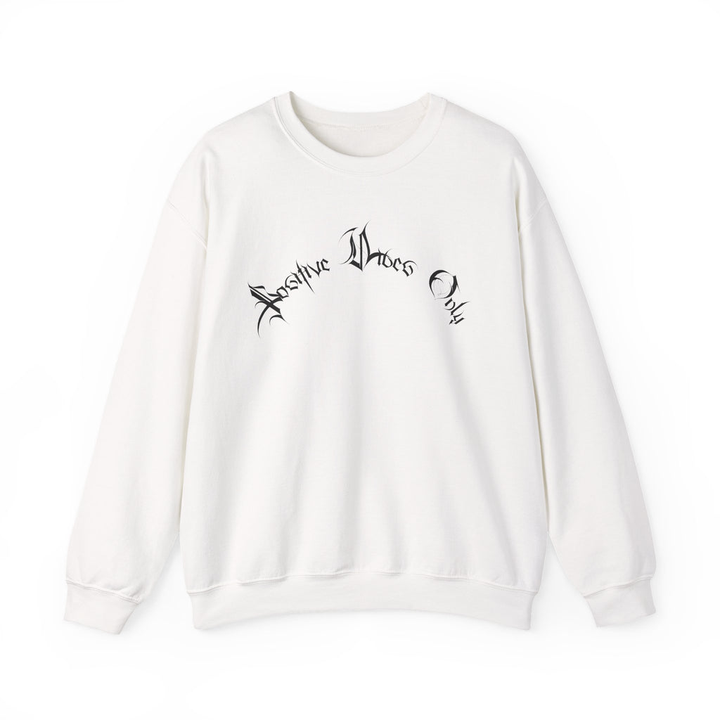 Ellioaey Positive Vibes Black Text Crewneck
