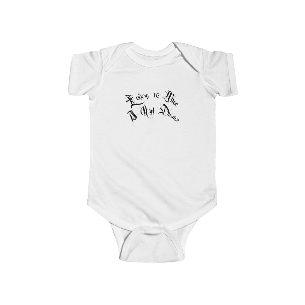 Ellioaey A Gift Divine Black Text Baby Onesie