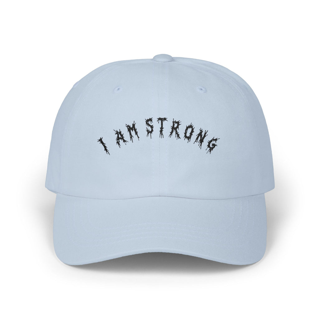 Hvita I Am Strong Black Text Dad Hat