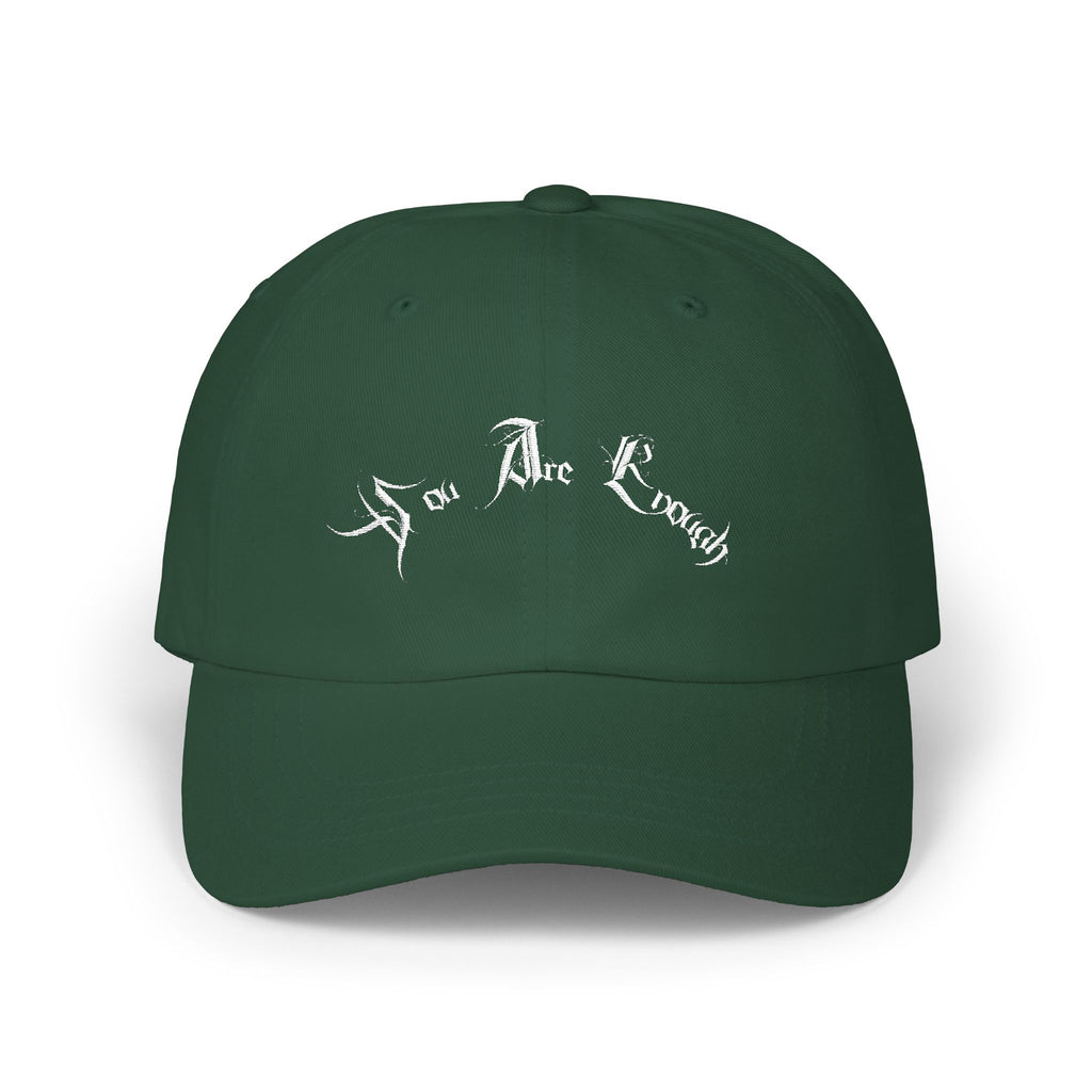 Ellioaey You Are Enough White Text Dad Hat