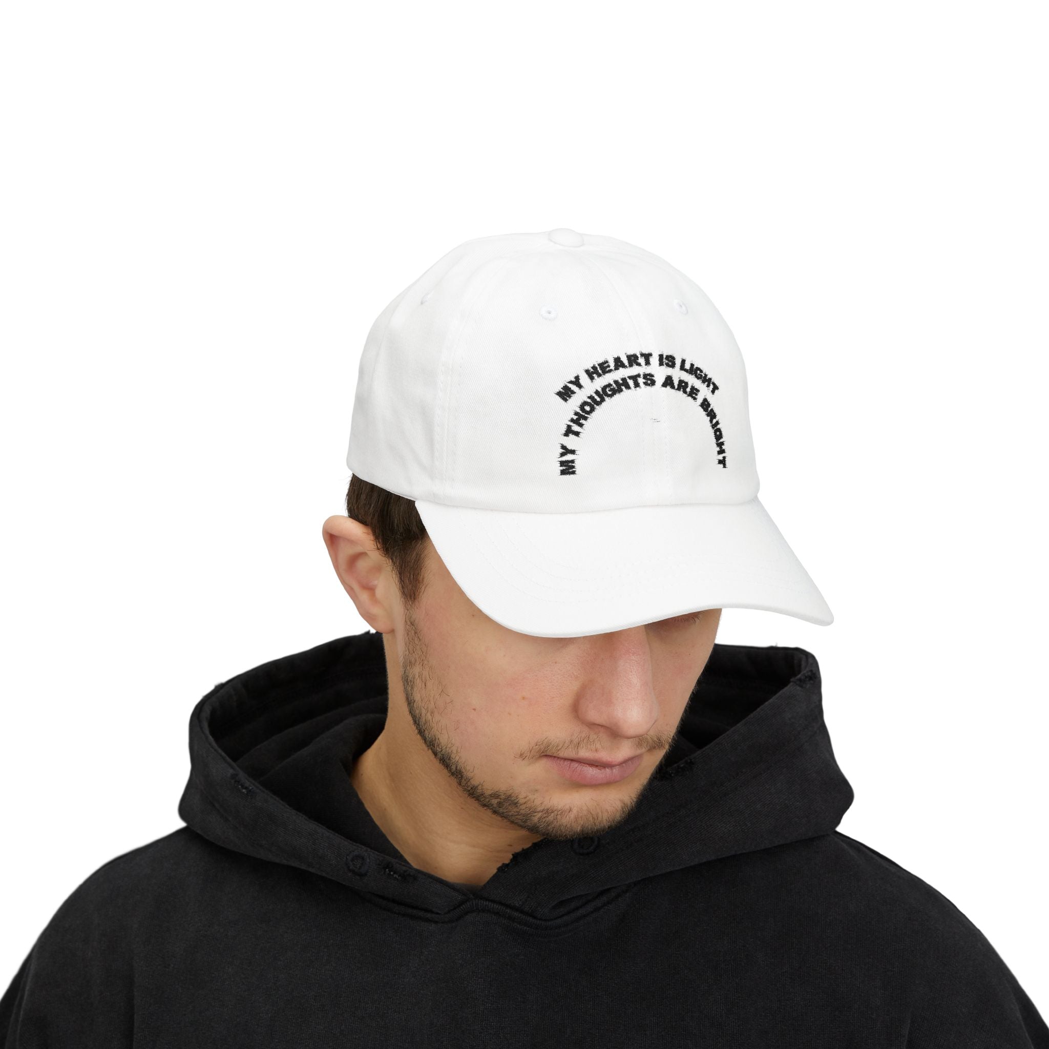 Bildsa My Heart Is Light Black Text Dad Hat