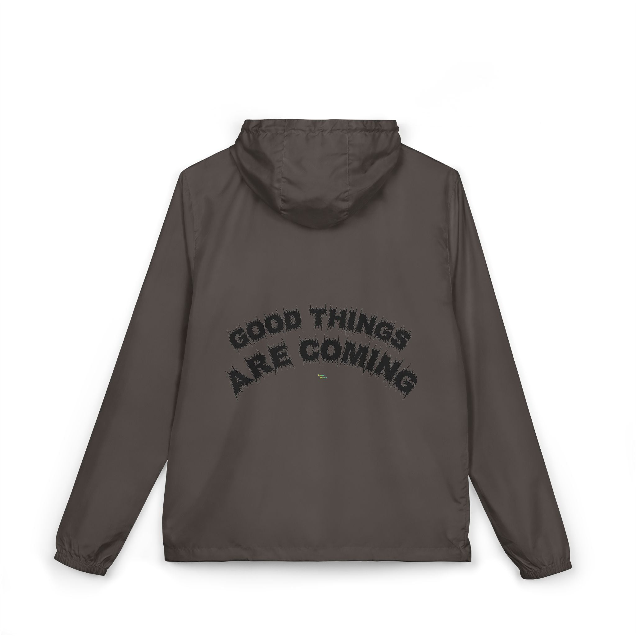 Bildsa Good Things Are Coming Black Text Windbreaker