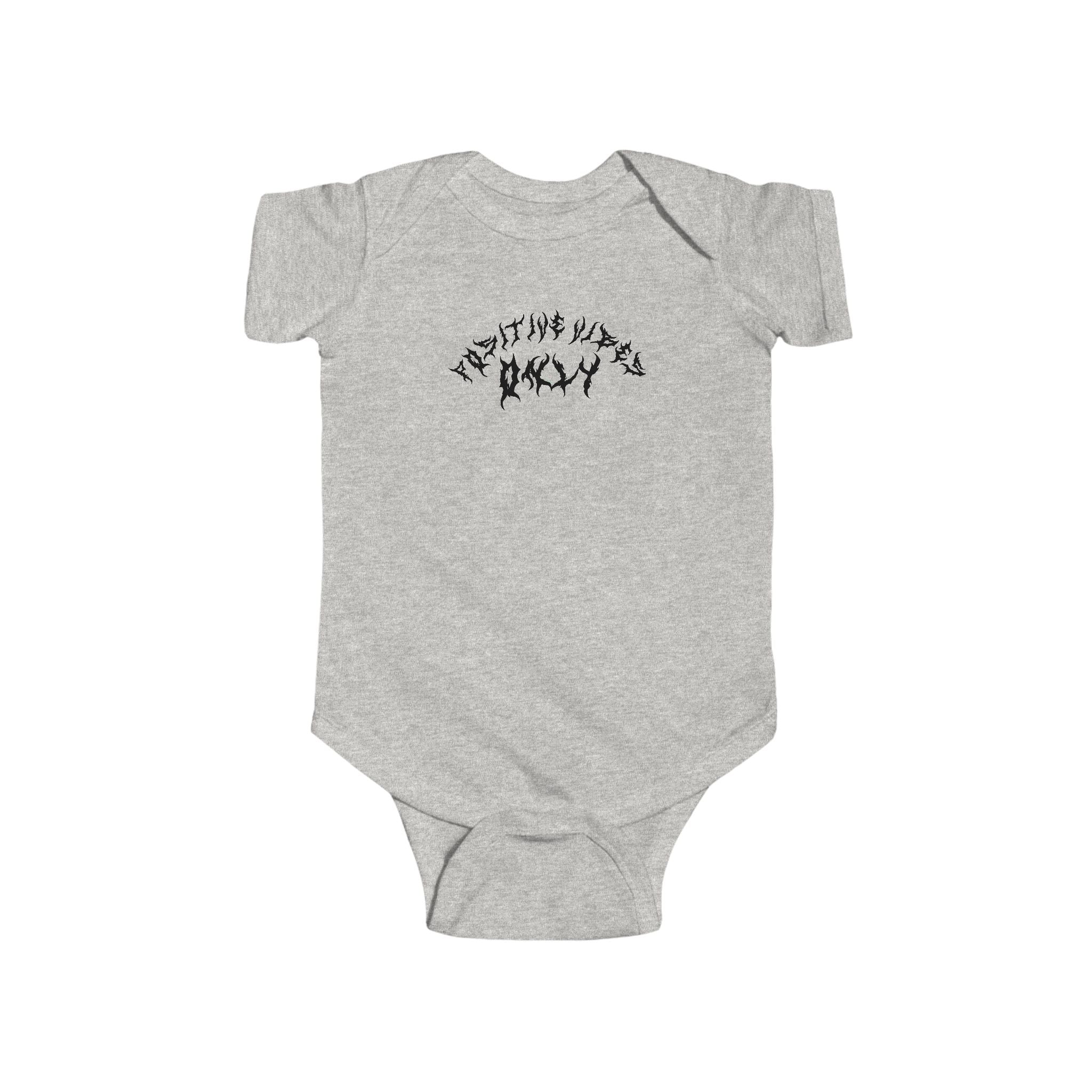Lundr Positive Vibes Black Text Baby Onesie