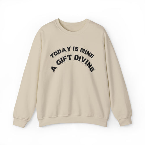 Bildsa A Gift Divine Black Text Crewneck