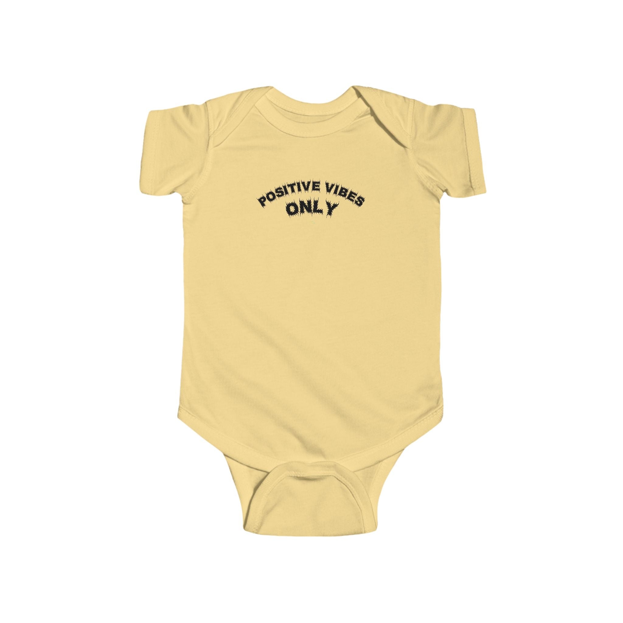 Bildsa Positive Vibes Black Text Baby Onesie
