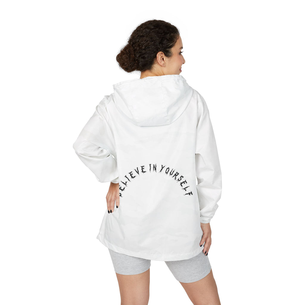 Hvita Believe In Yourself Black Text Windbreaker
