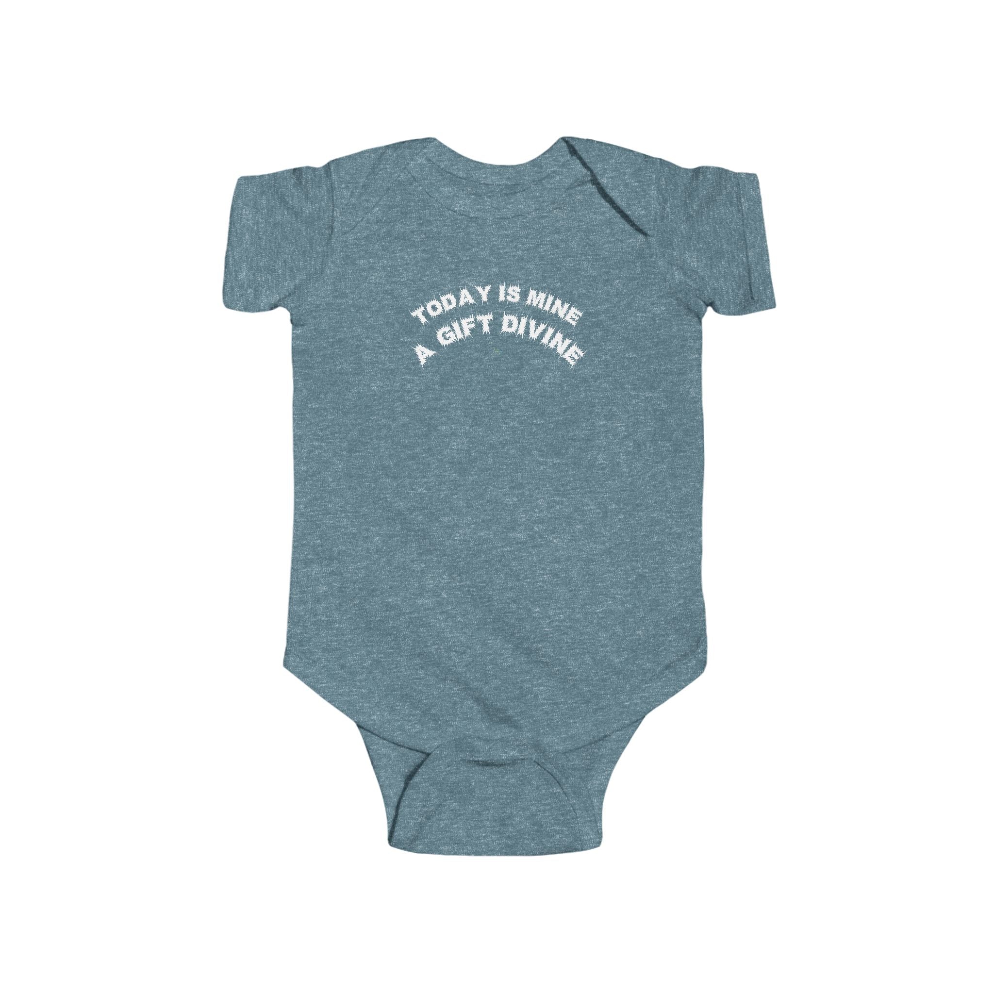 Bildsa A Gift Divine White Text Baby Onesie