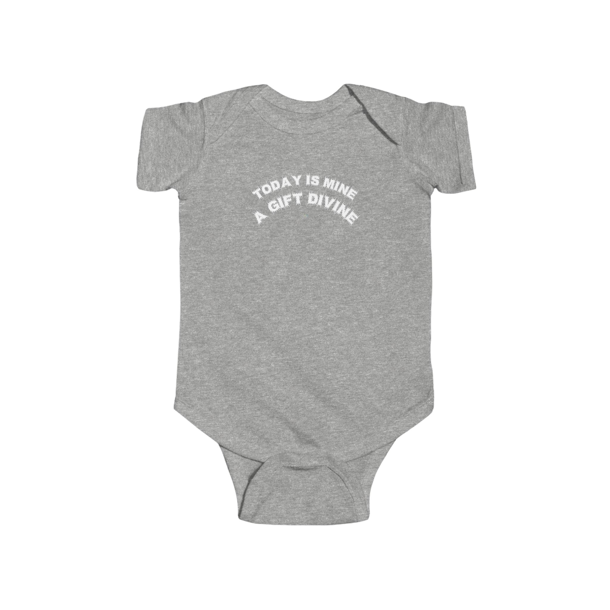Bildsa A Gift Divine White Text Baby Onesie