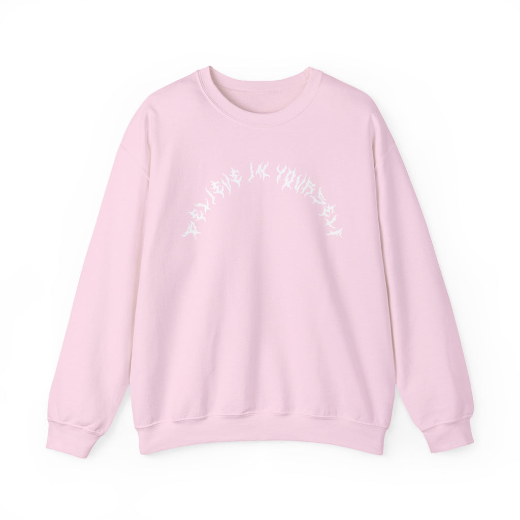 Lundr Believe In Yourself White Text Crewneck