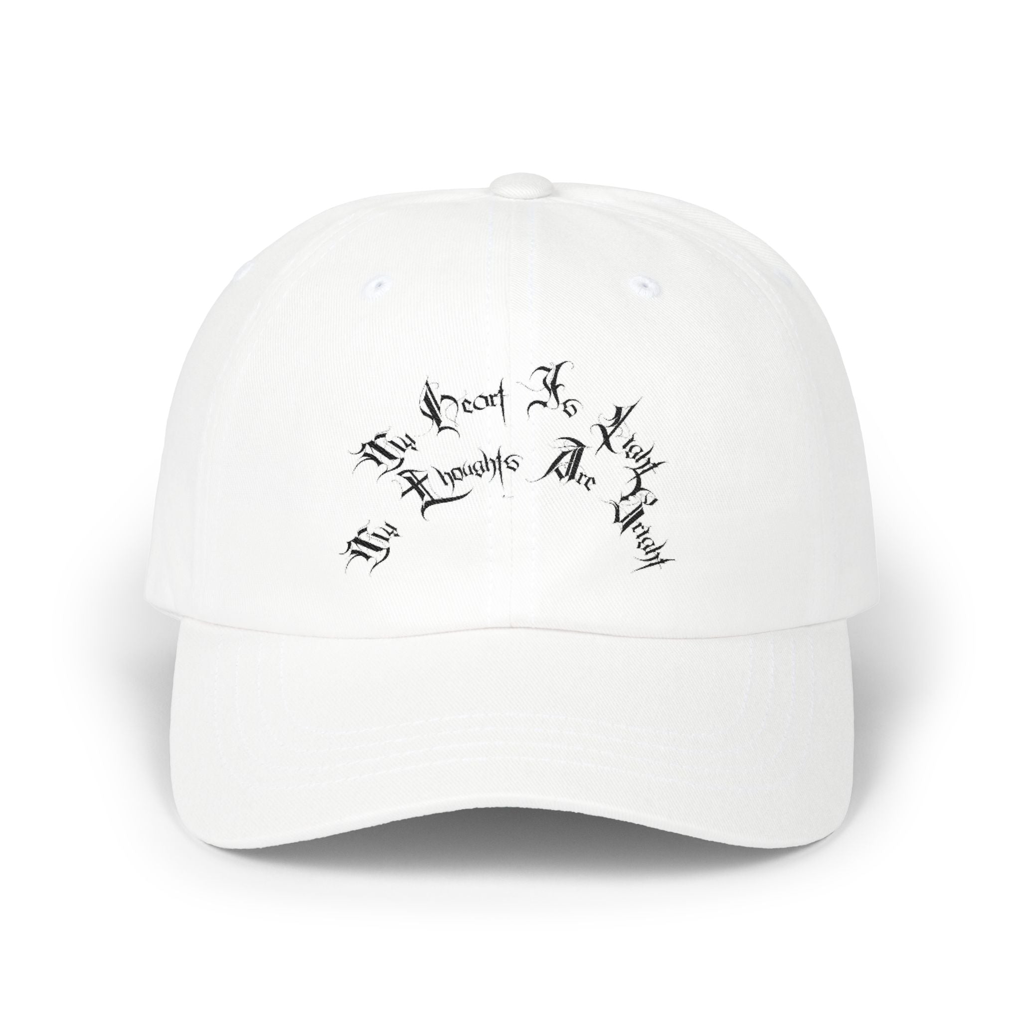 Ellioaey My Heart Is Light Black Text Dad Hat