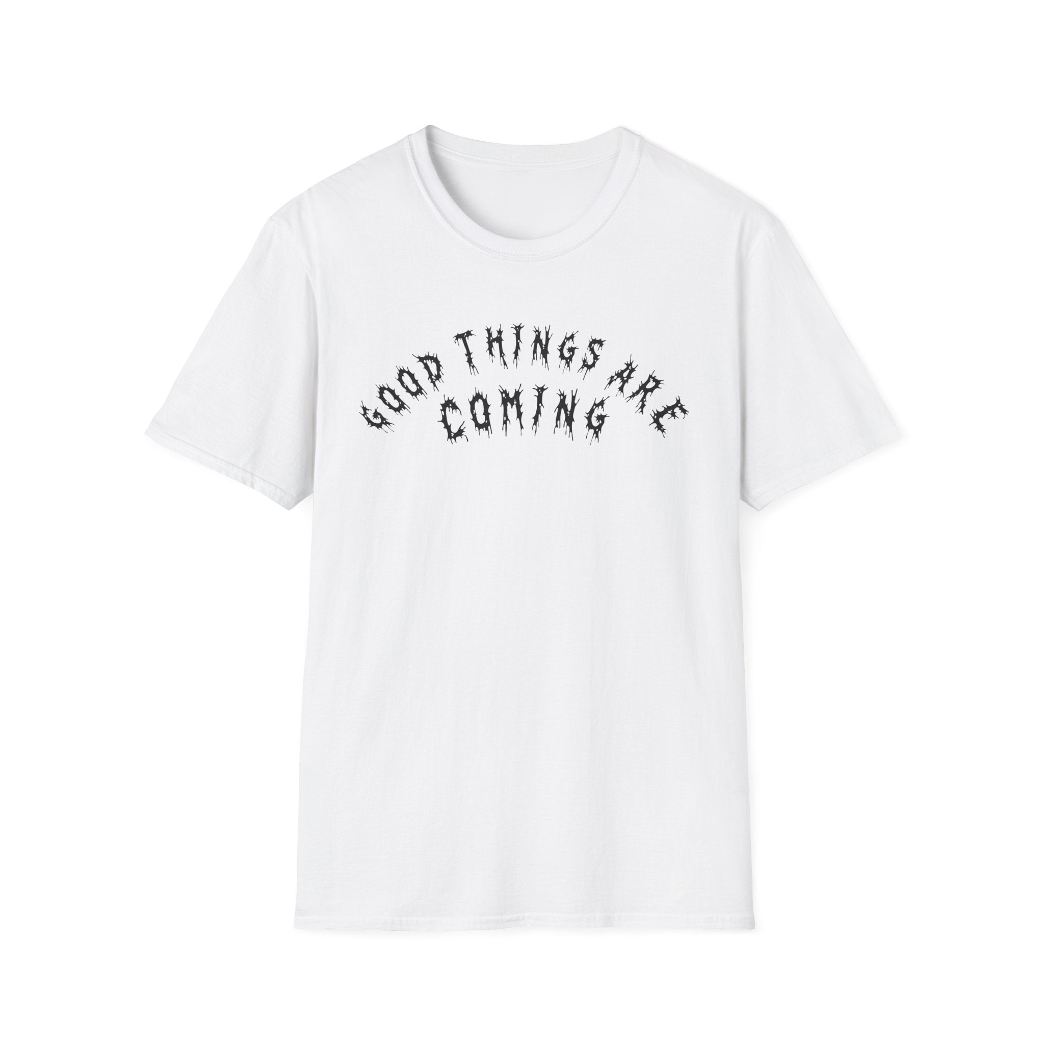 Hvita Good Things Are Coming Black Text Tee