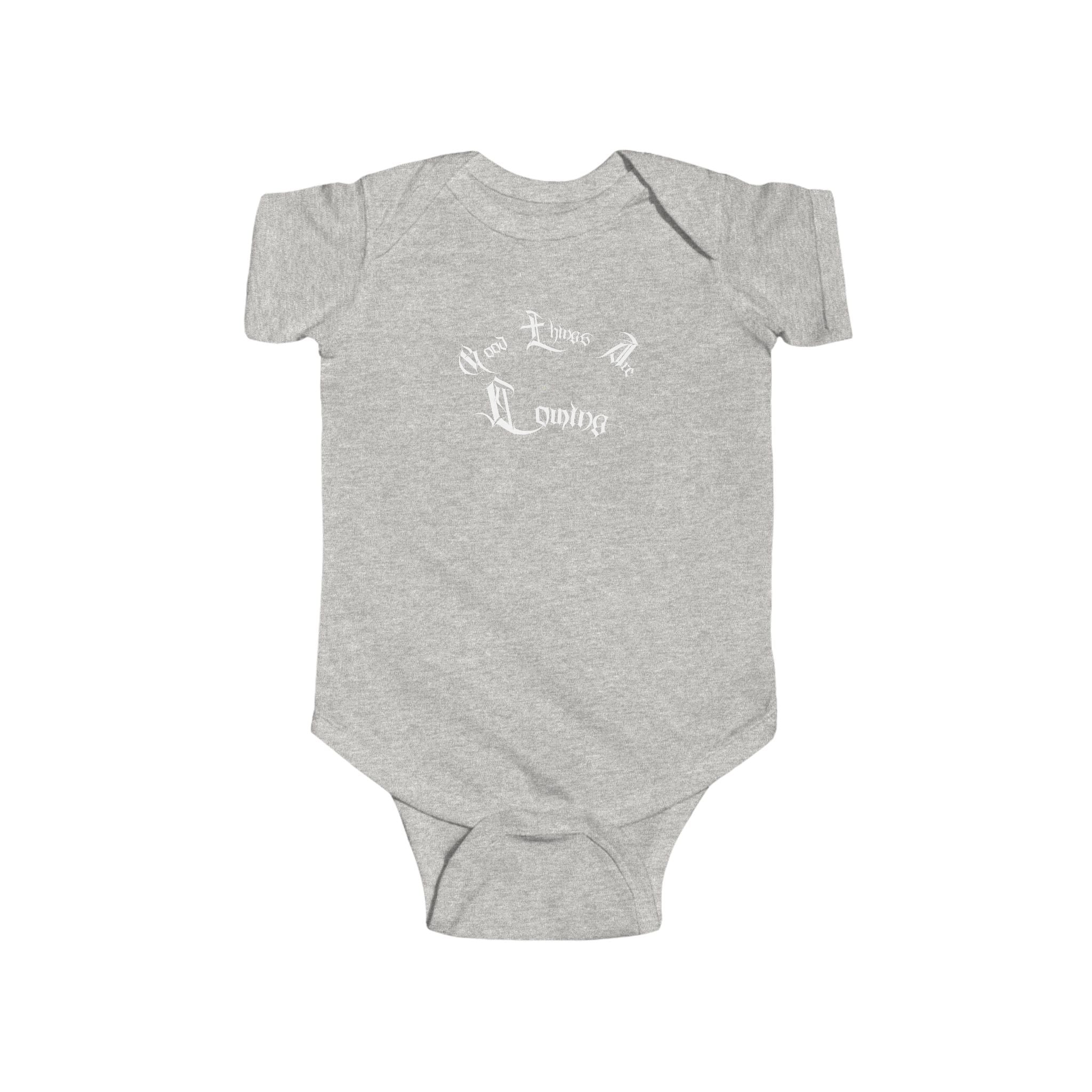 Ellioaey Good Things Are Coming White Text Baby Onesie