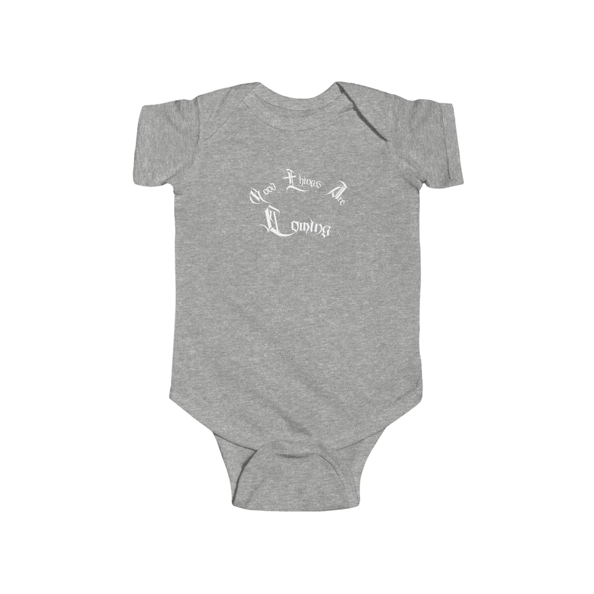 Ellioaey Good Things Are Coming White Text Baby Onesie