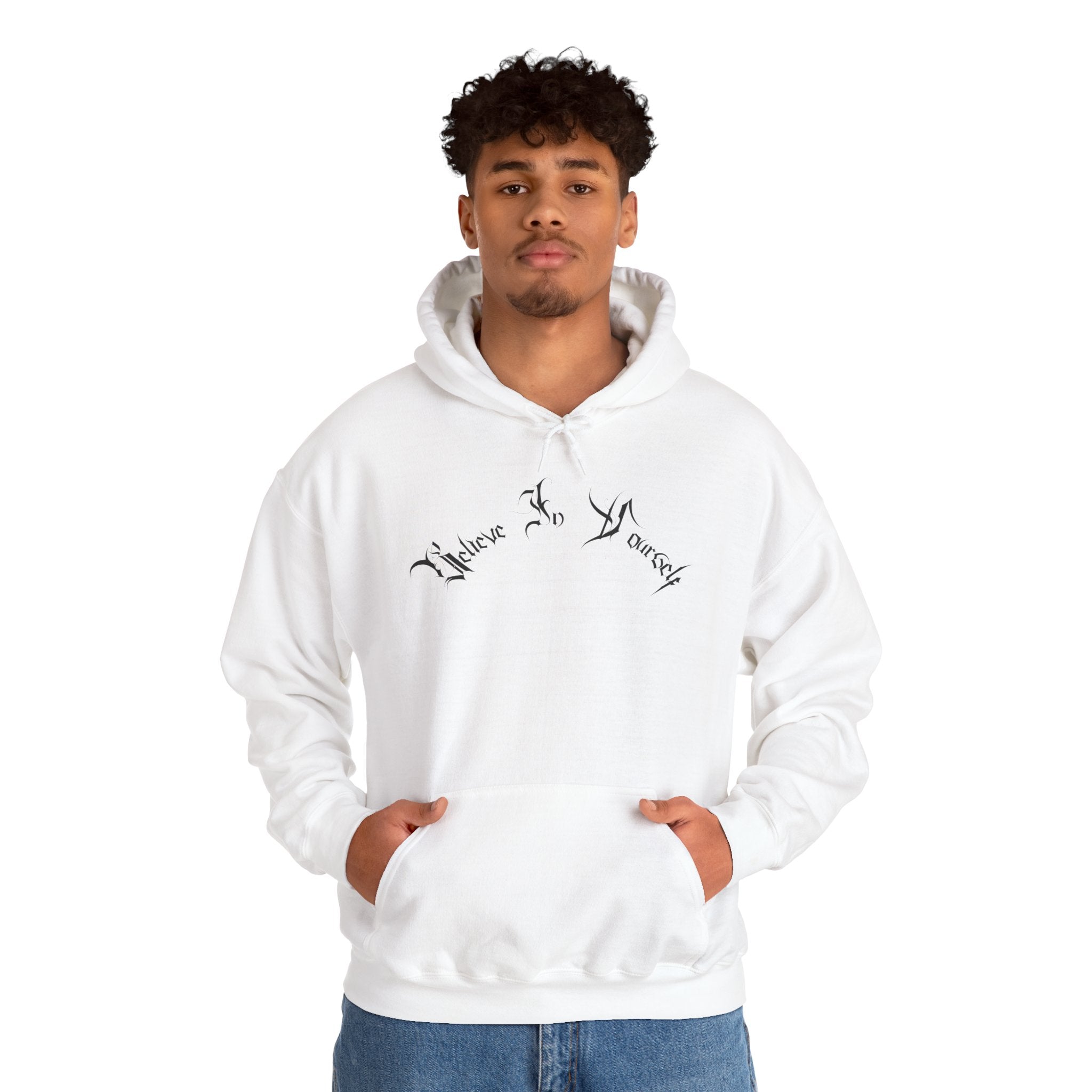 Ellioaey Believe In Yourself Black Text Hoodie