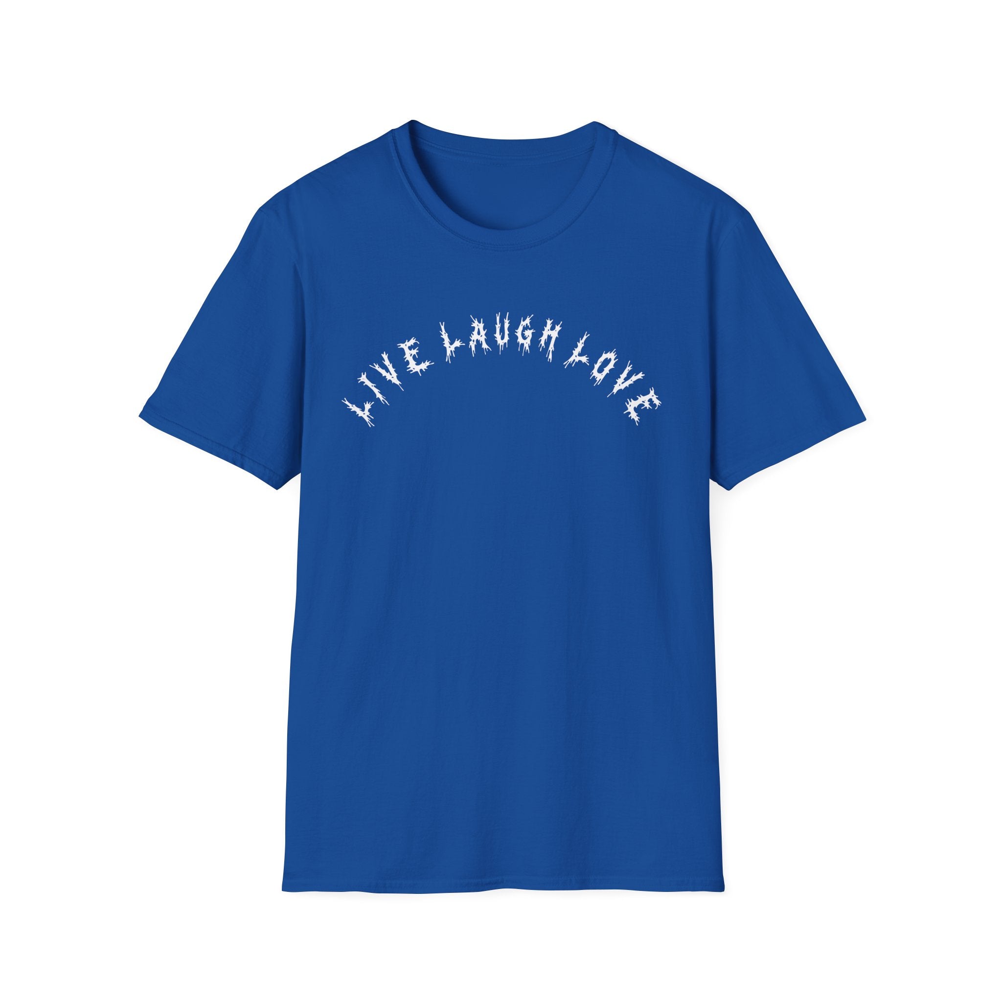 Hvita Live Laugh Love White Text Tee