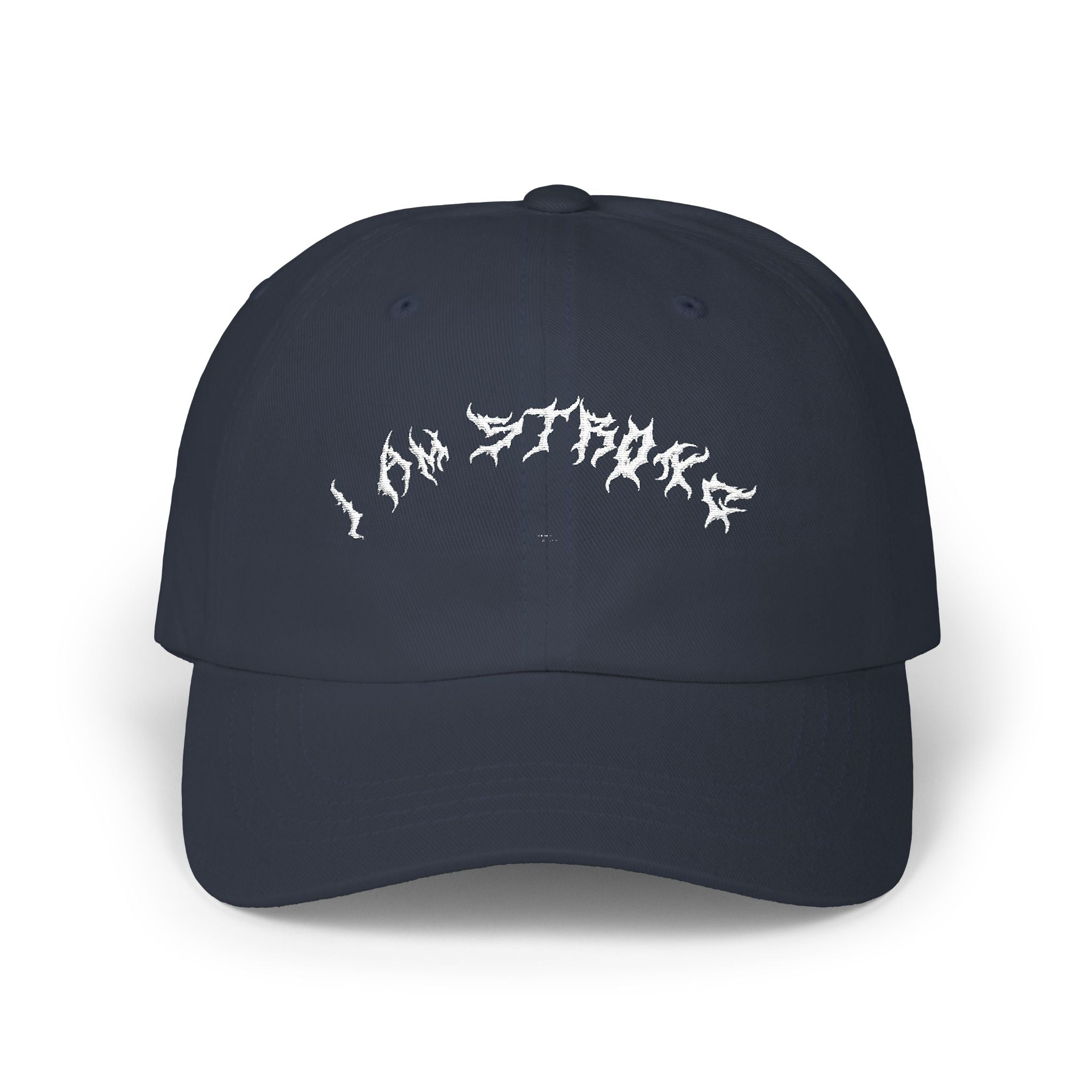Lundr I Am Strong White Text Dad Hat