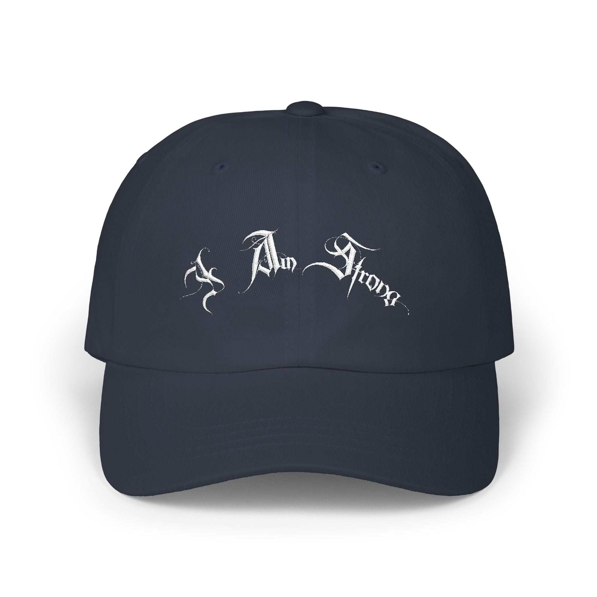 Ellioaey I Am Strong White Text Dad Hat