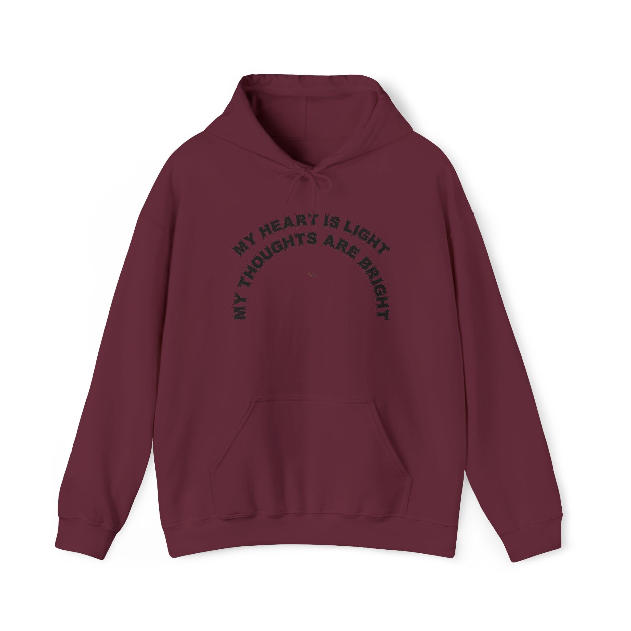 Bildsa My Heart Is Light Black Text Hoodie