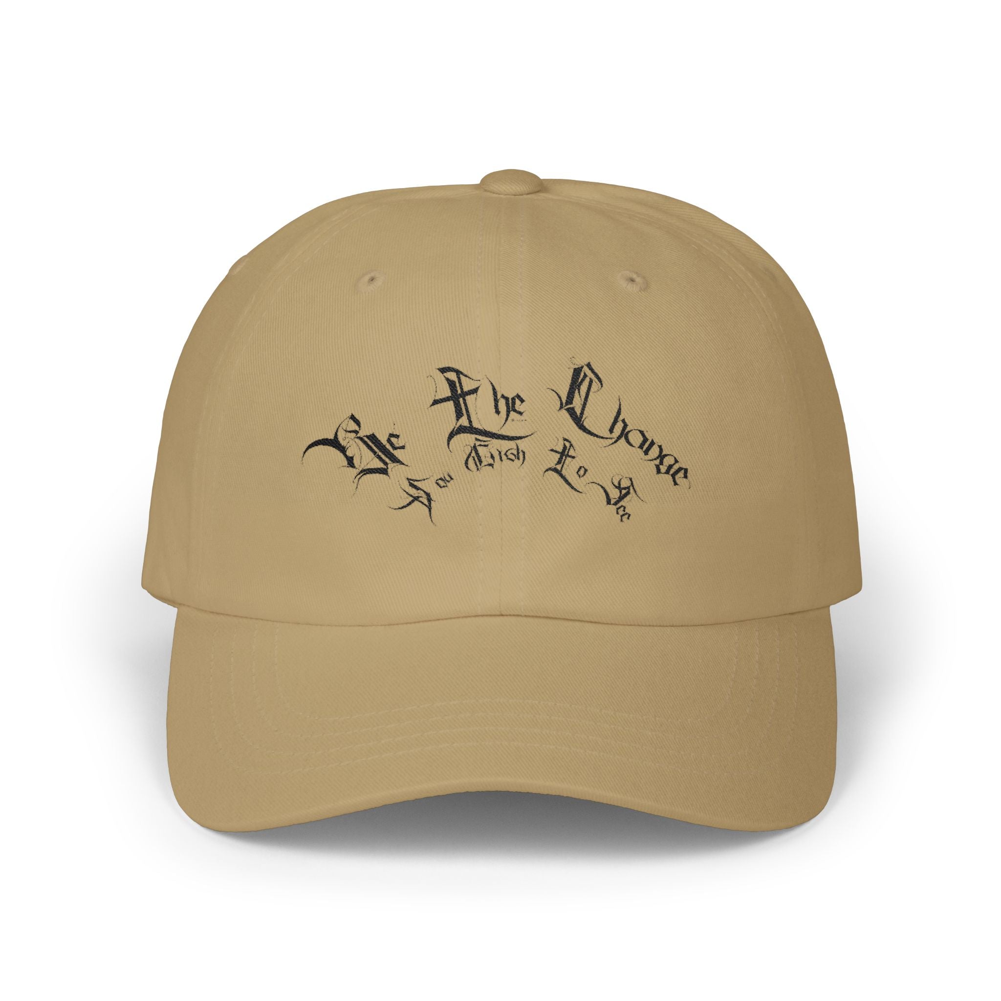 Ellioaey Be The Change Black Text Dad Hat