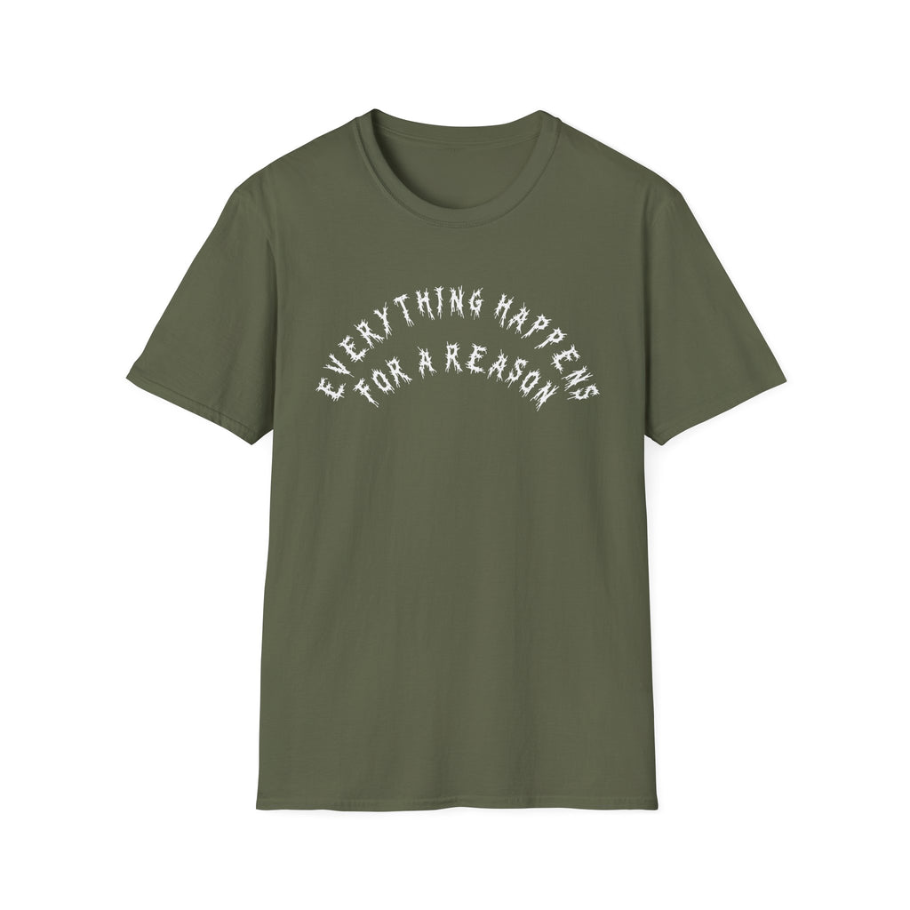 Hvita Everything Happens White Text Tee