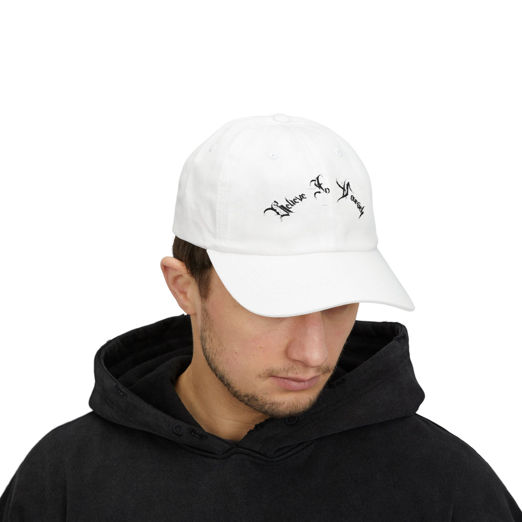 Ellioaey Believe In Yourself Black Text Dad Hat