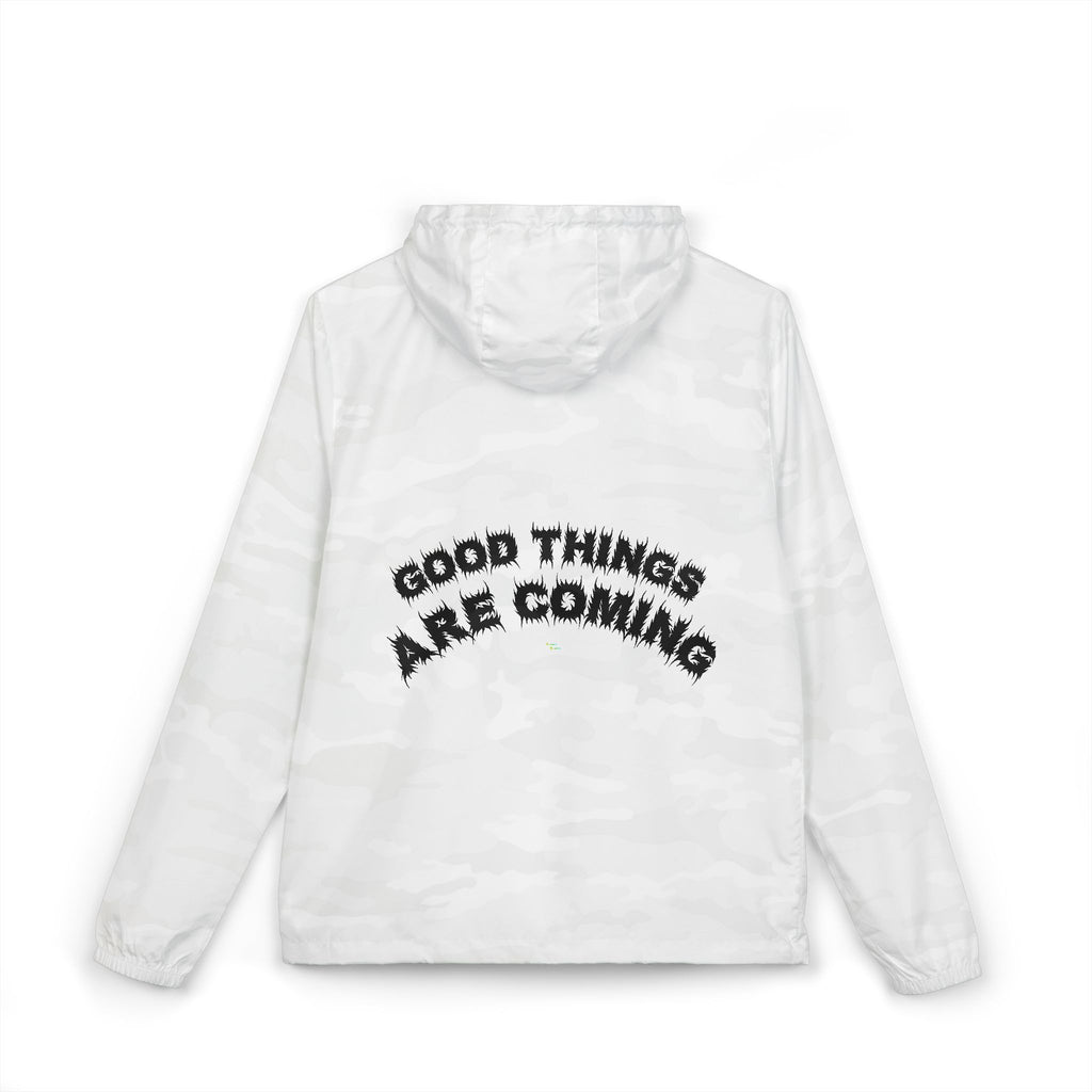 Bildsa Good Things Are Coming Black Text Windbreaker