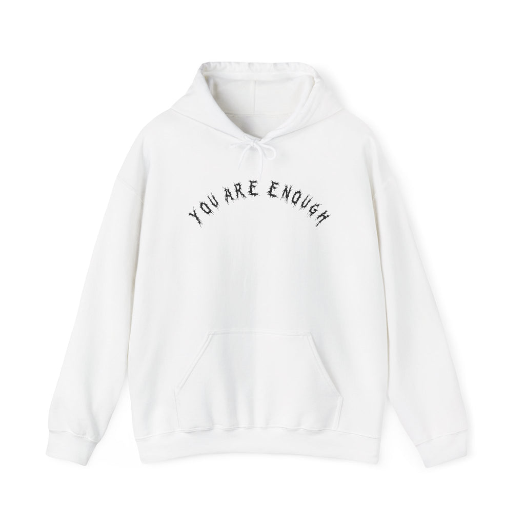 Hvita You Are Enough Black Text Hoodie