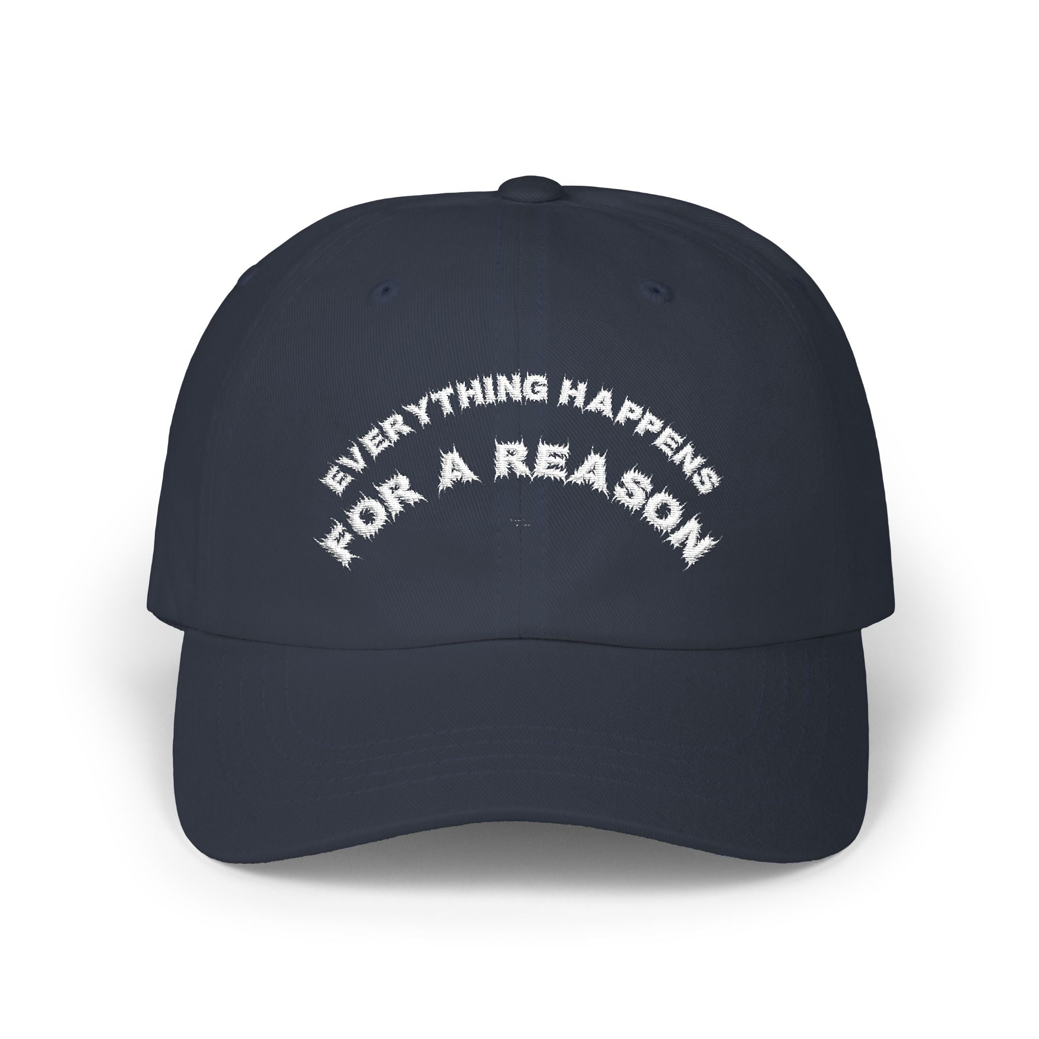 Bildsa Everything Happens White Text Dad Hat