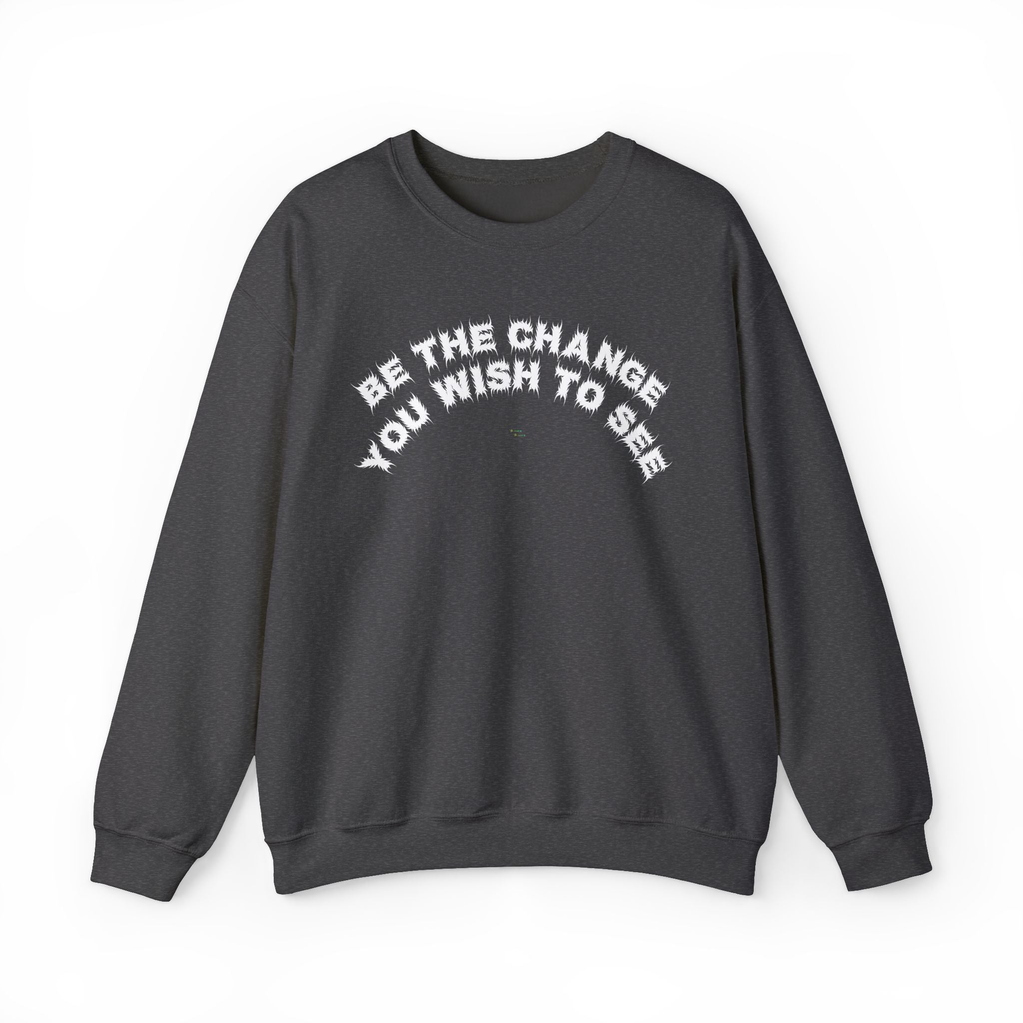 Bildsa Be The Change White Text Crewneck