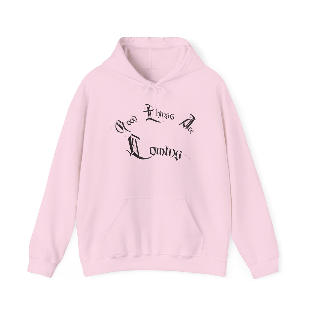 Ellioaey Good Things Are Coming Black Text Hoodie
