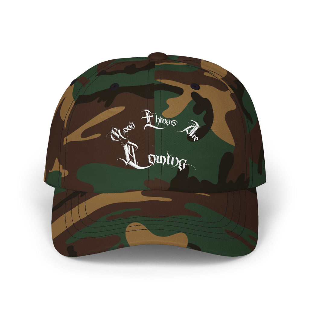 Ellioaey Good Things Are Coming White Text Dad Hat