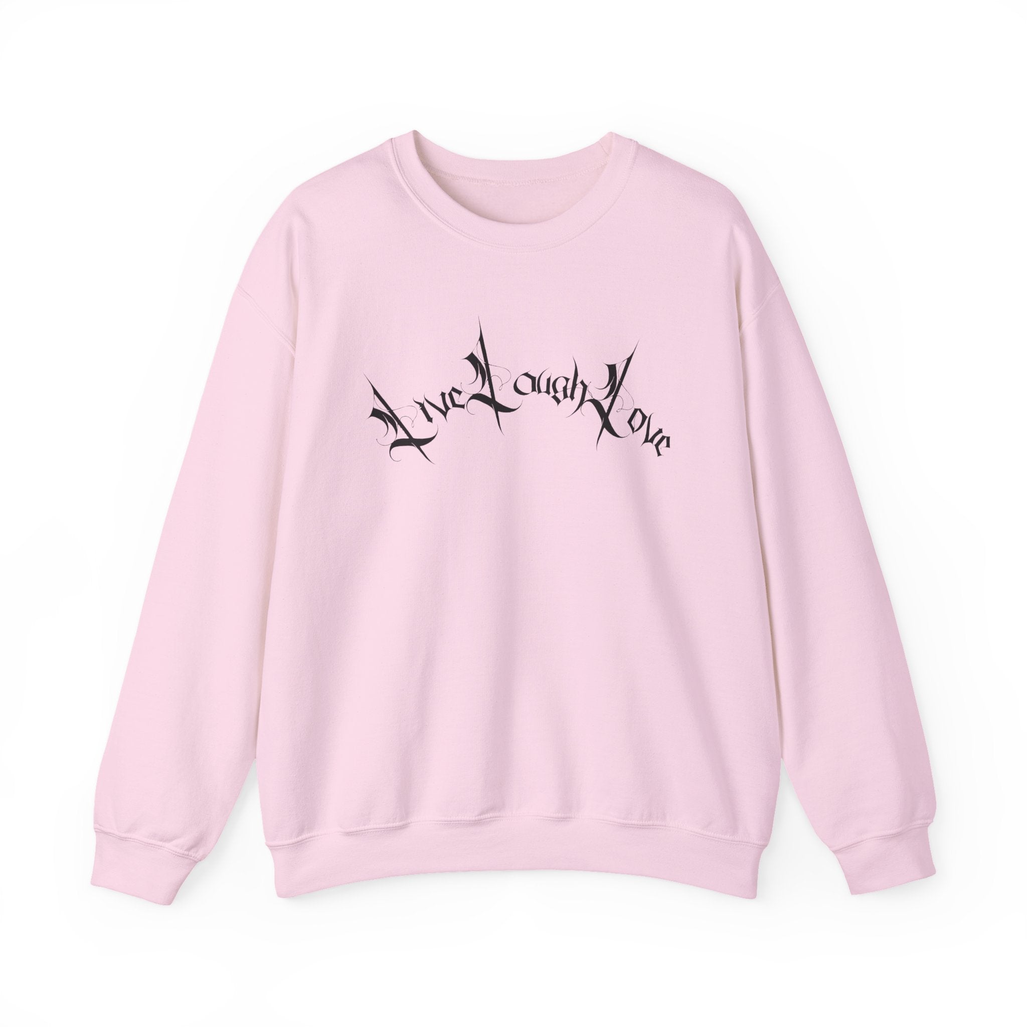 Ellioaey Live Laugh Love Black Text Crewneck