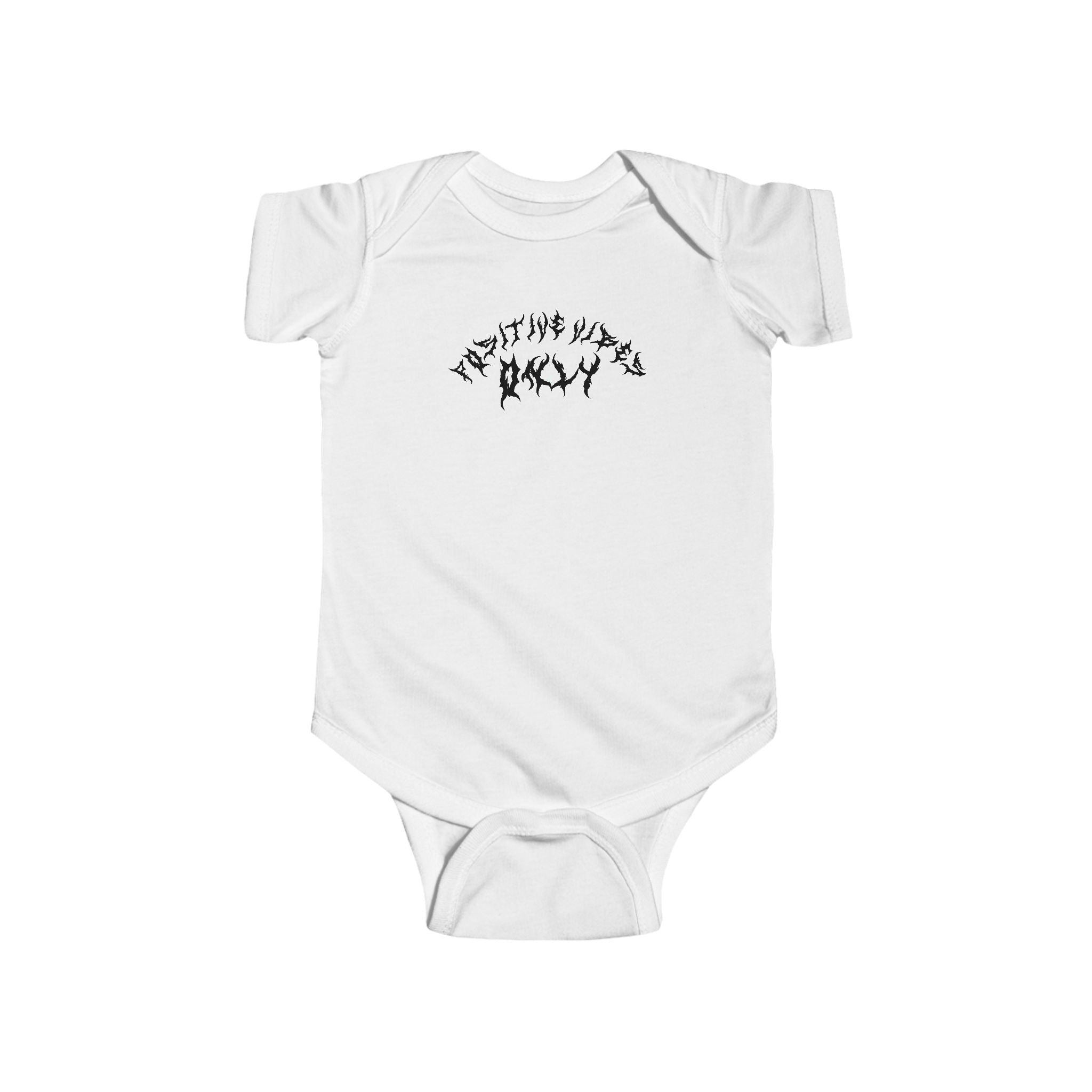 Lundr Positive Vibes Black Text Baby Onesie