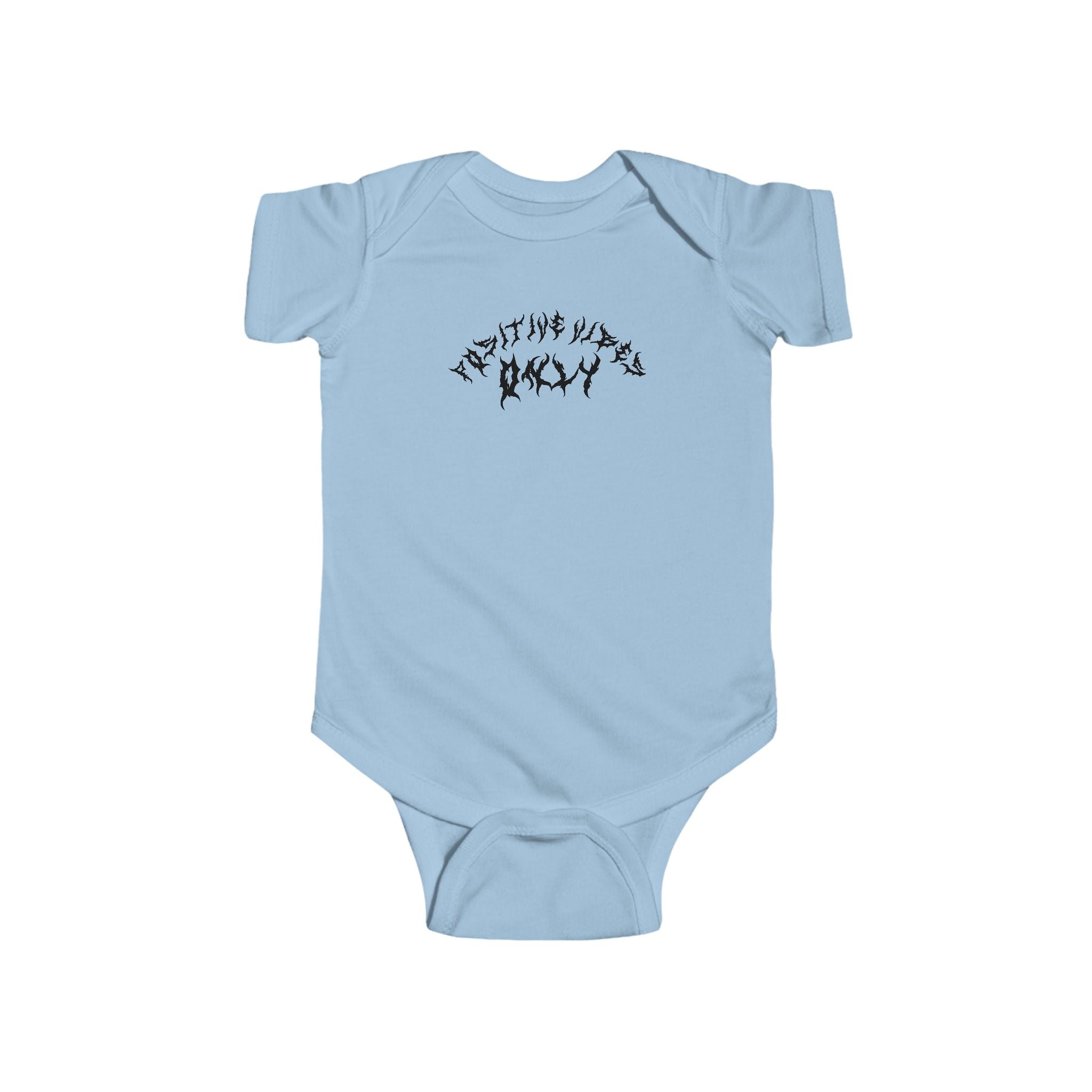 Lundr Positive Vibes Black Text Baby Onesie