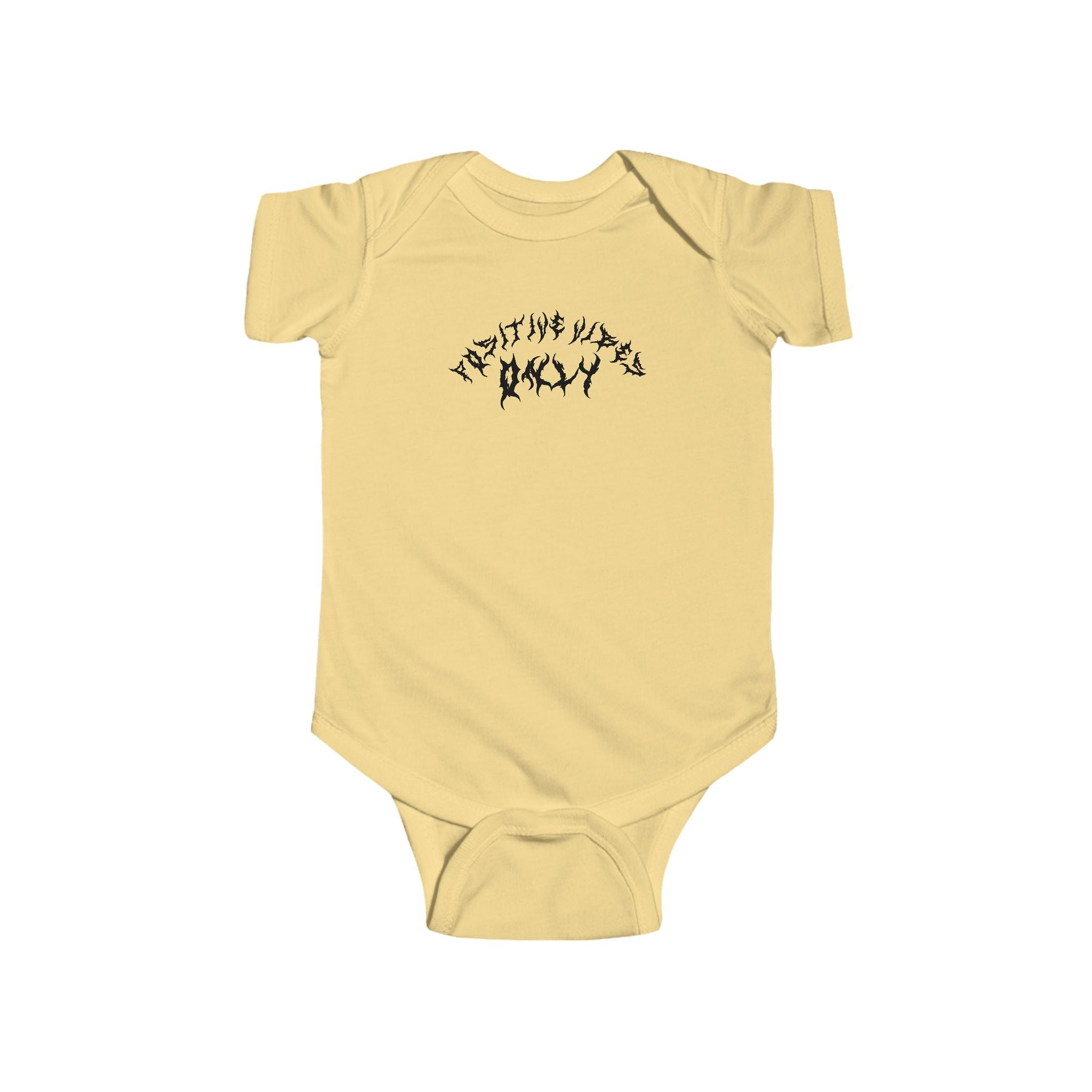 Lundr Positive Vibes Black Text Baby Onesie