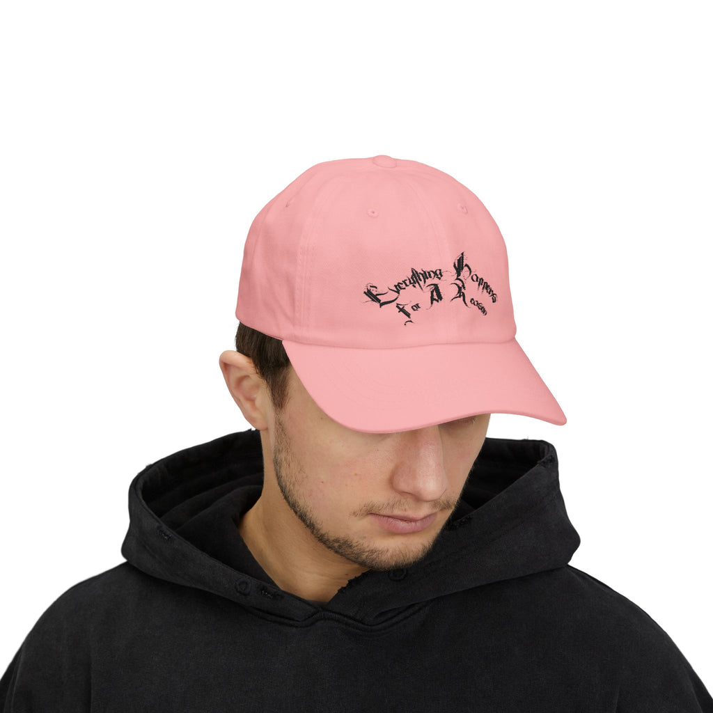 Ellioaey Everything Happens Black Text Dad Hat