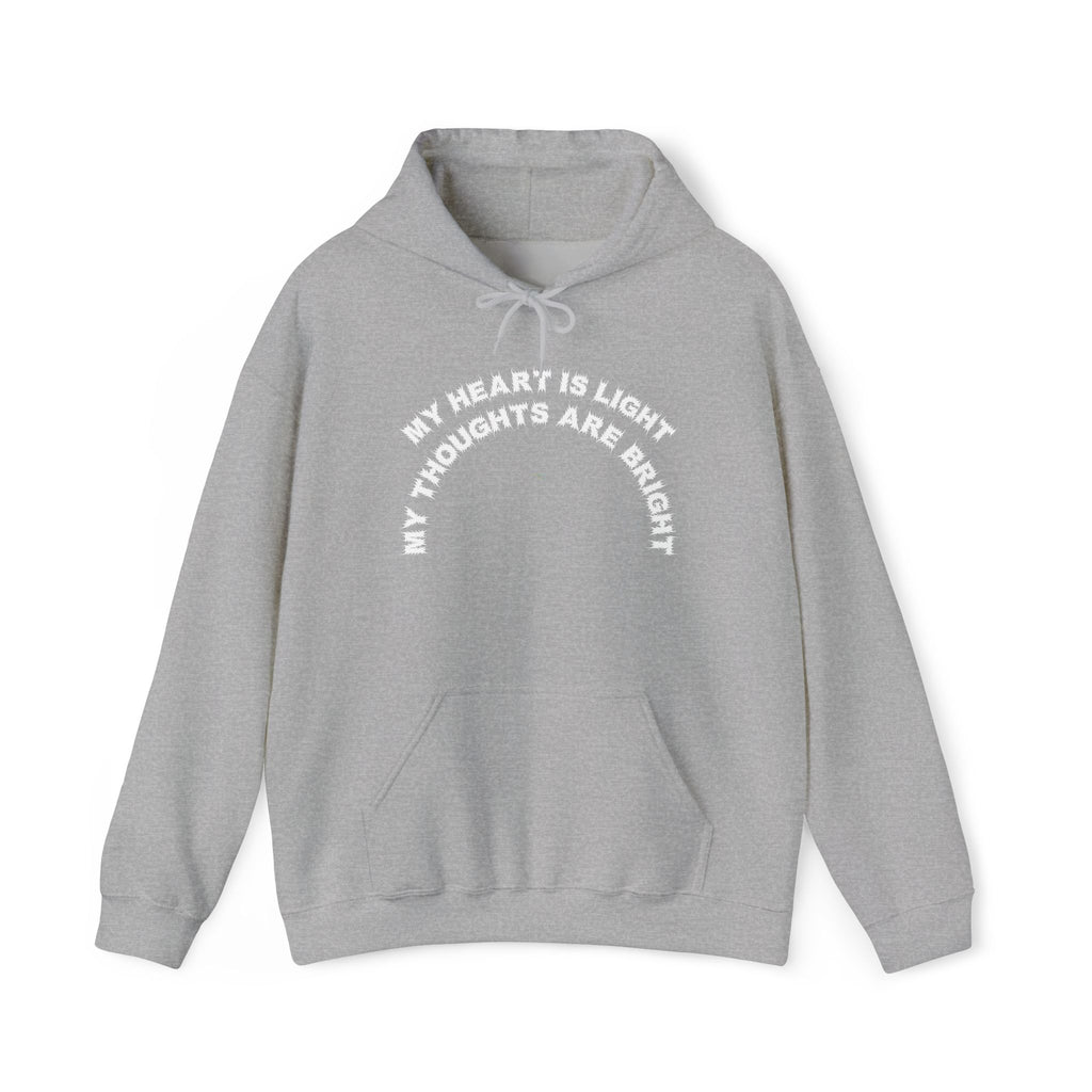 Bildsa My Heart Is Light White Text Hoodie