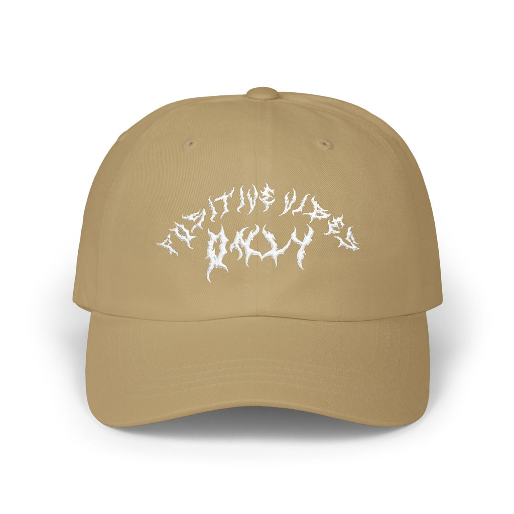 Lundr Positive Vibes White Text Dad Hat