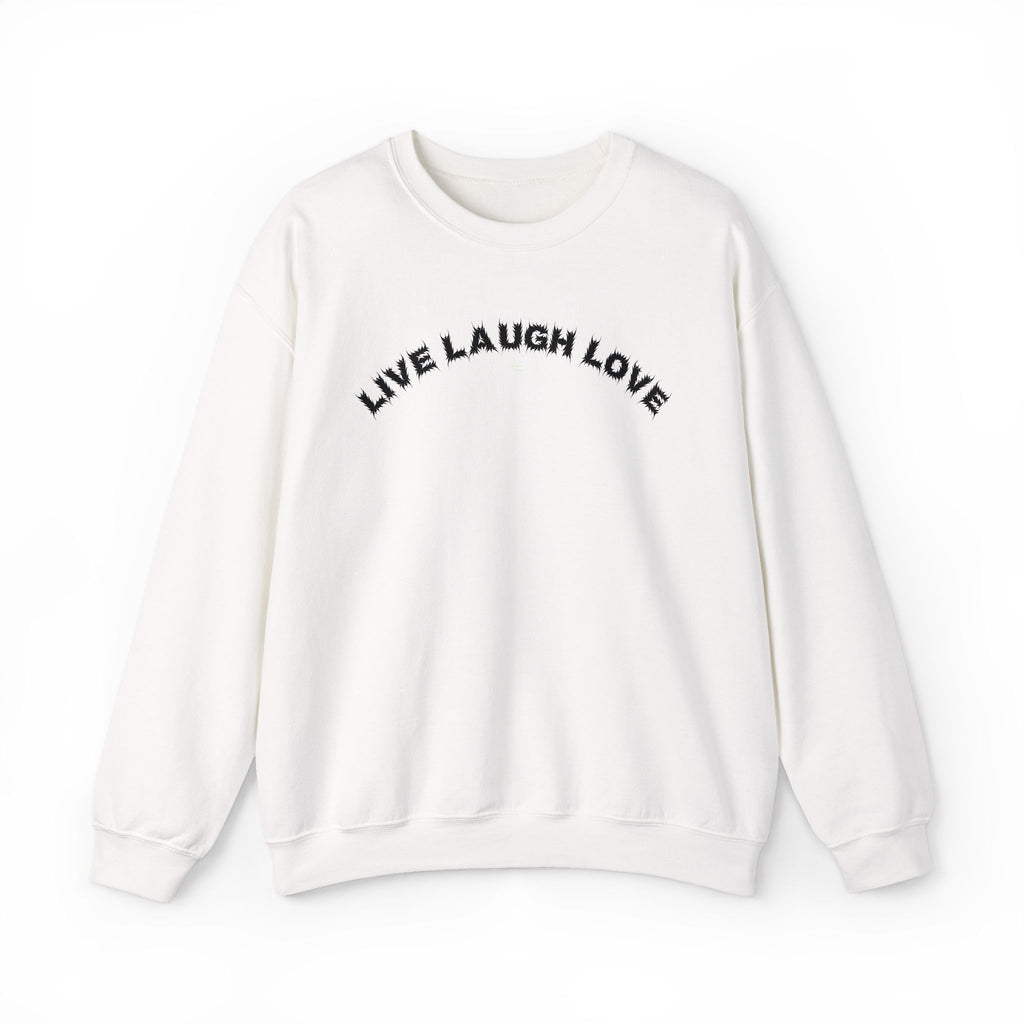 Bildsa Live Laugh Love Black Text Crewneck