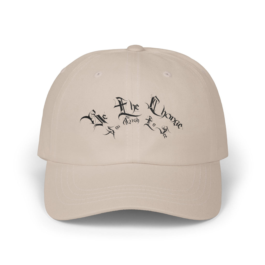 Ellioaey Be The Change Black Text Dad Hat