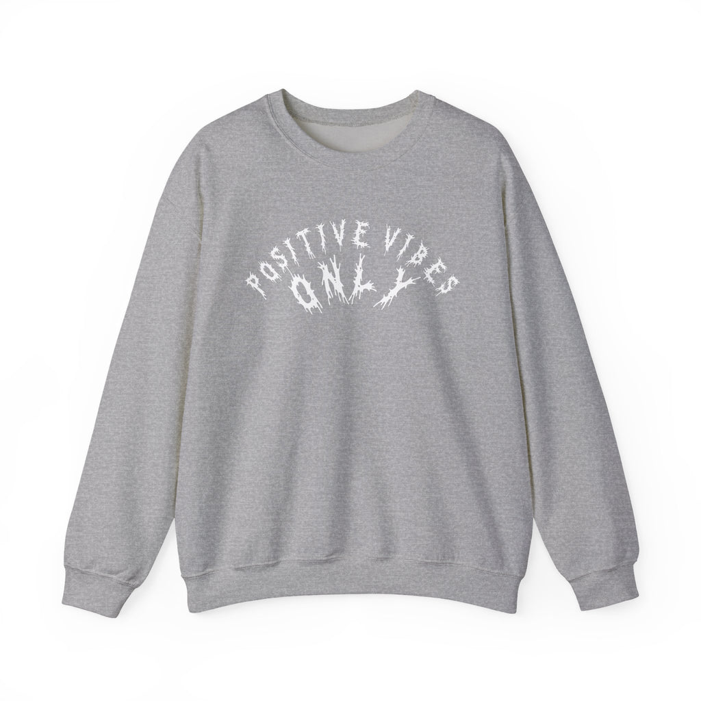 Hvita Positive Vibes White Text Crewneck