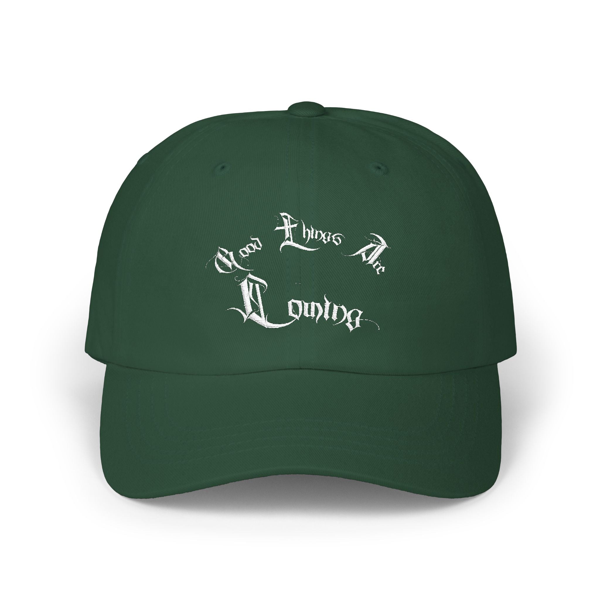 Ellioaey Good Things Are Coming White Text Dad Hat