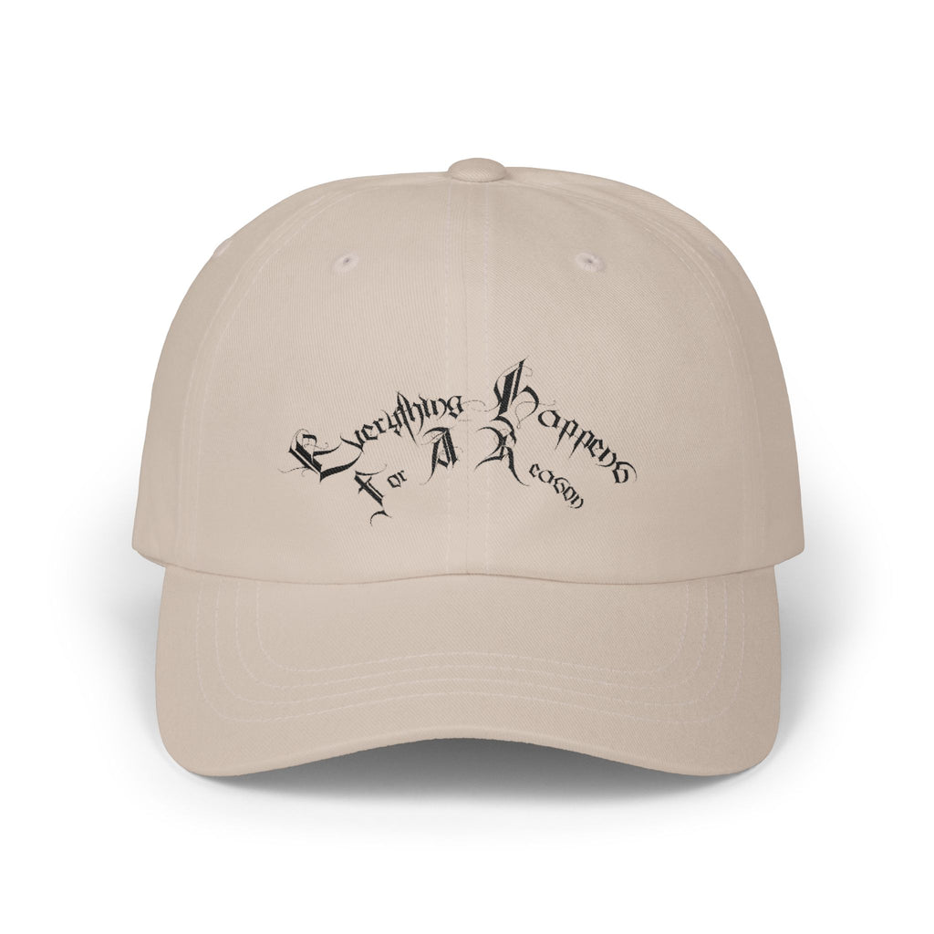 Ellioaey Everything Happens Black Text Dad Hat