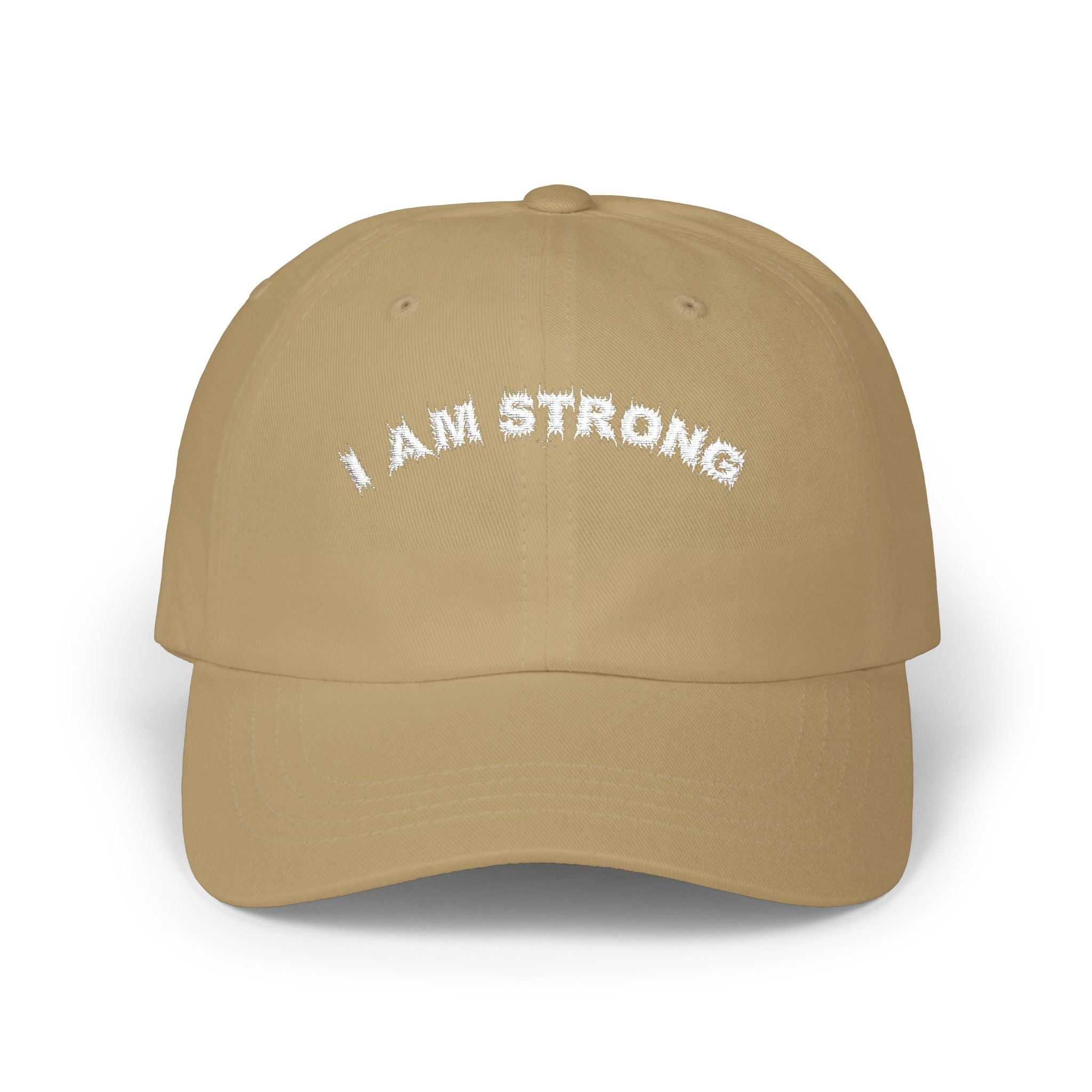 Bildsa I Am Strong White Text Dad Hat
