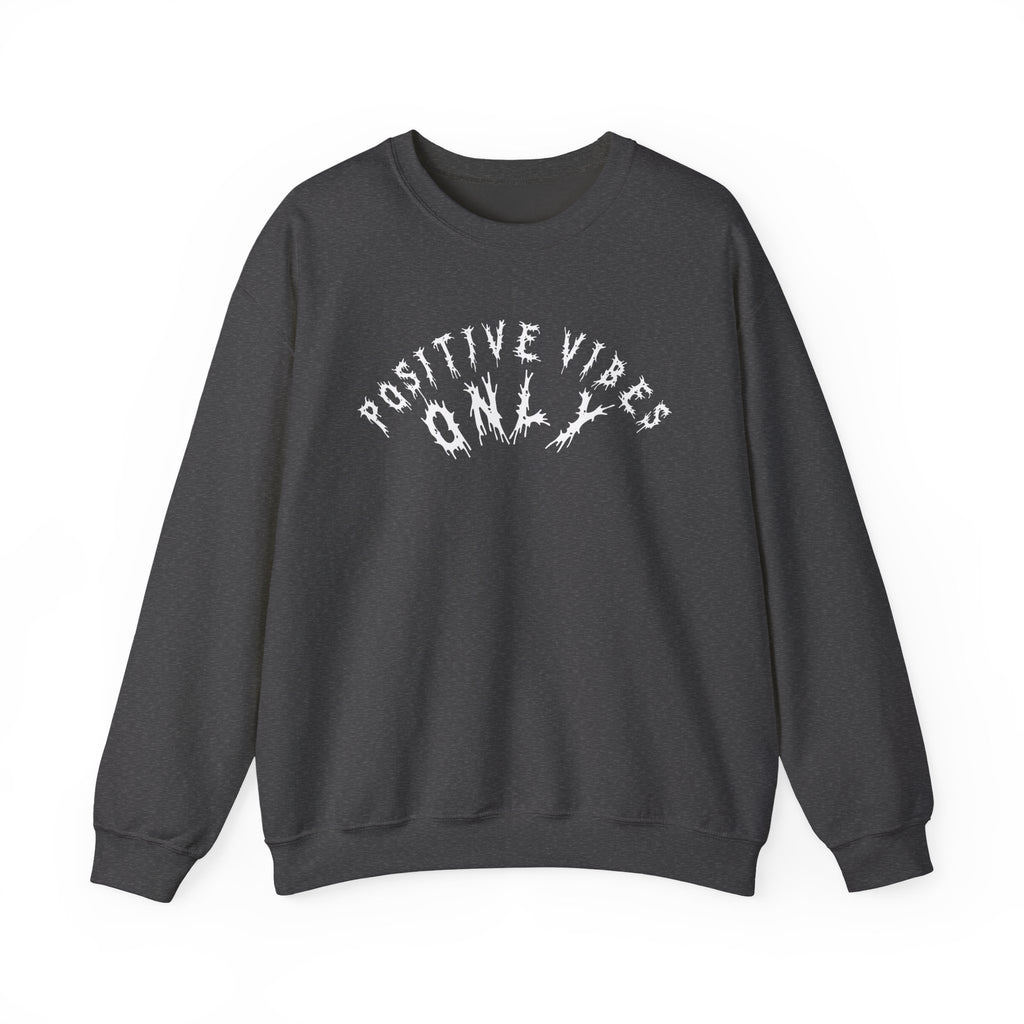 Hvita Positive Vibes White Text Crewneck