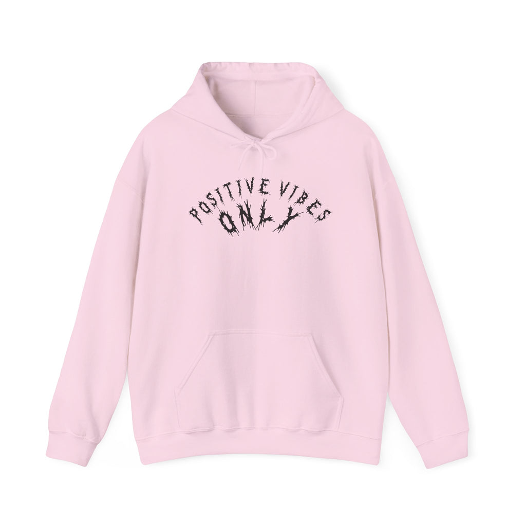 Hvita Positive Vibes Black Text Hoodie