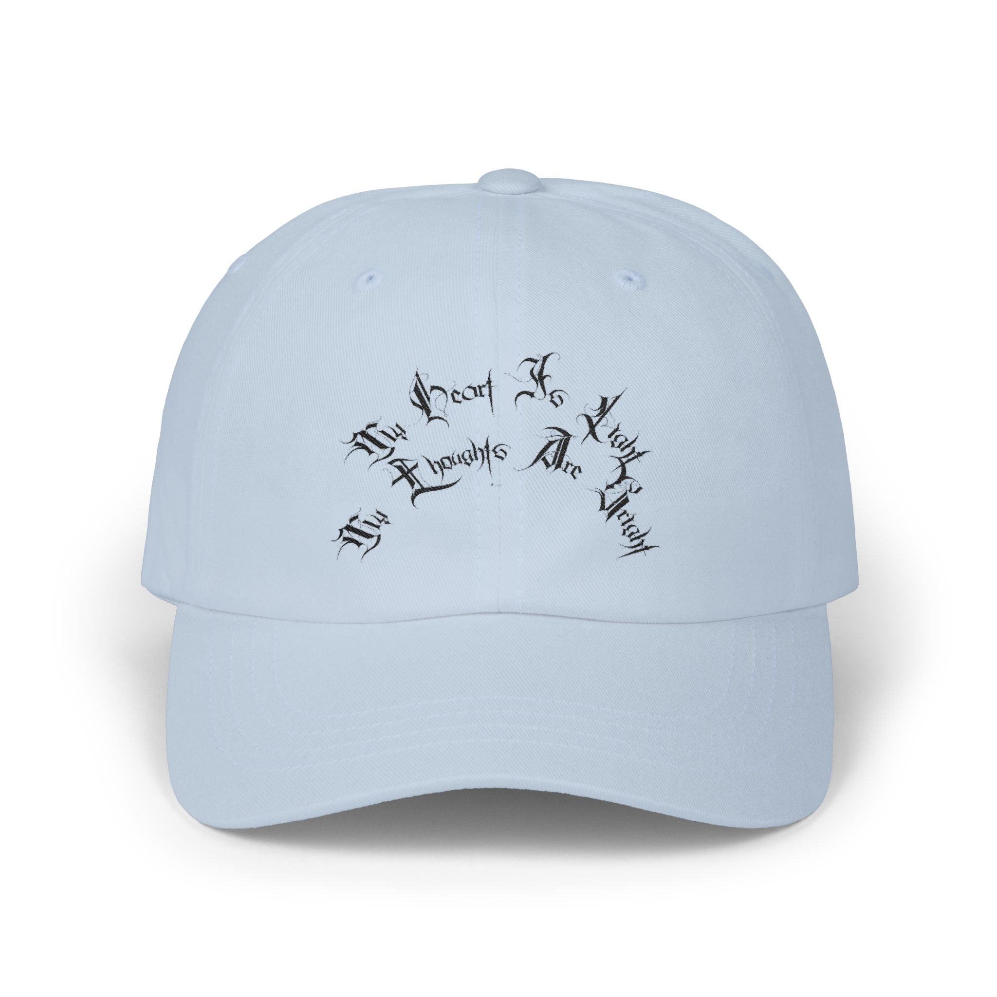 Ellioaey My Heart Is Light Black Text Dad Hat