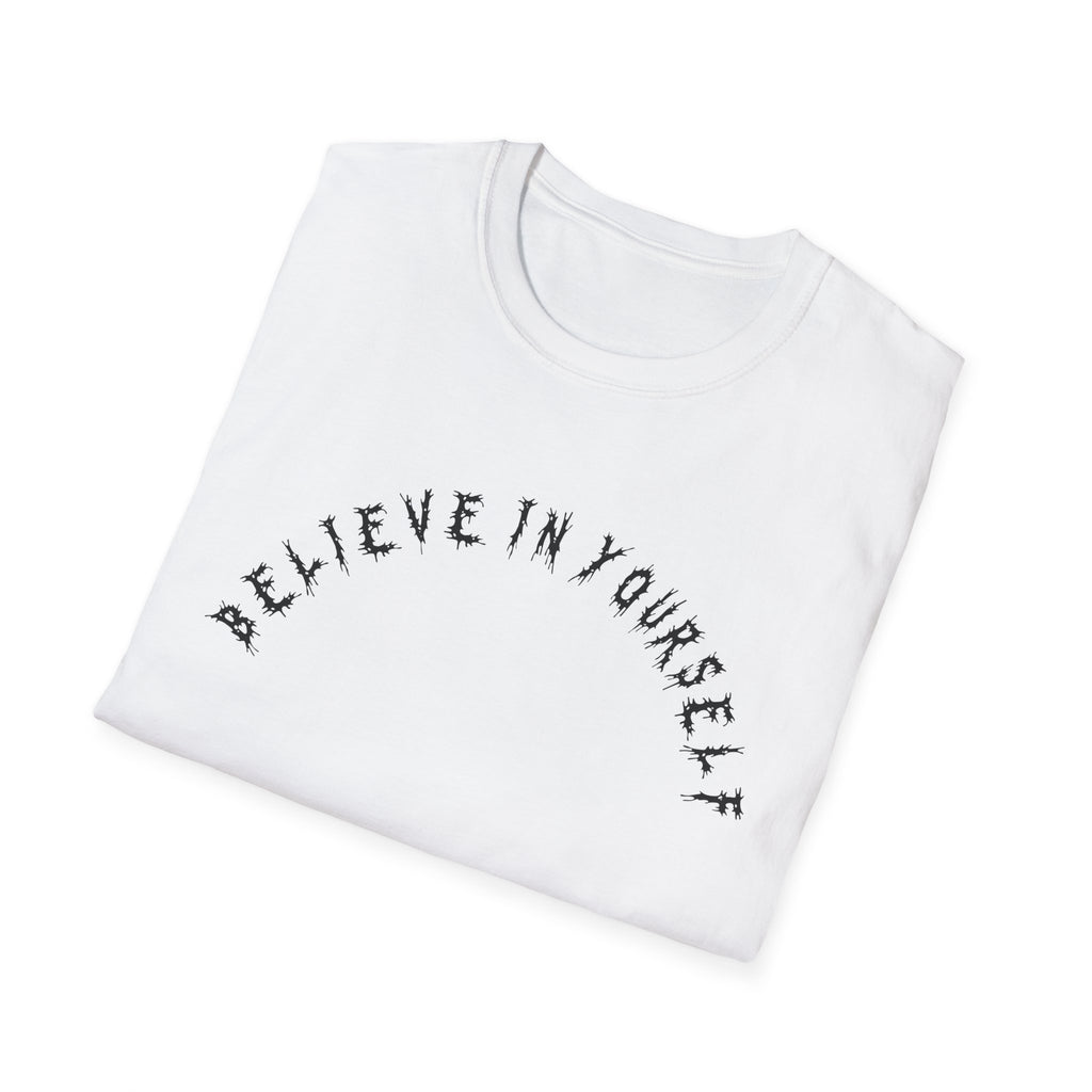 Hvita Believe In Yourself Black Text Tee